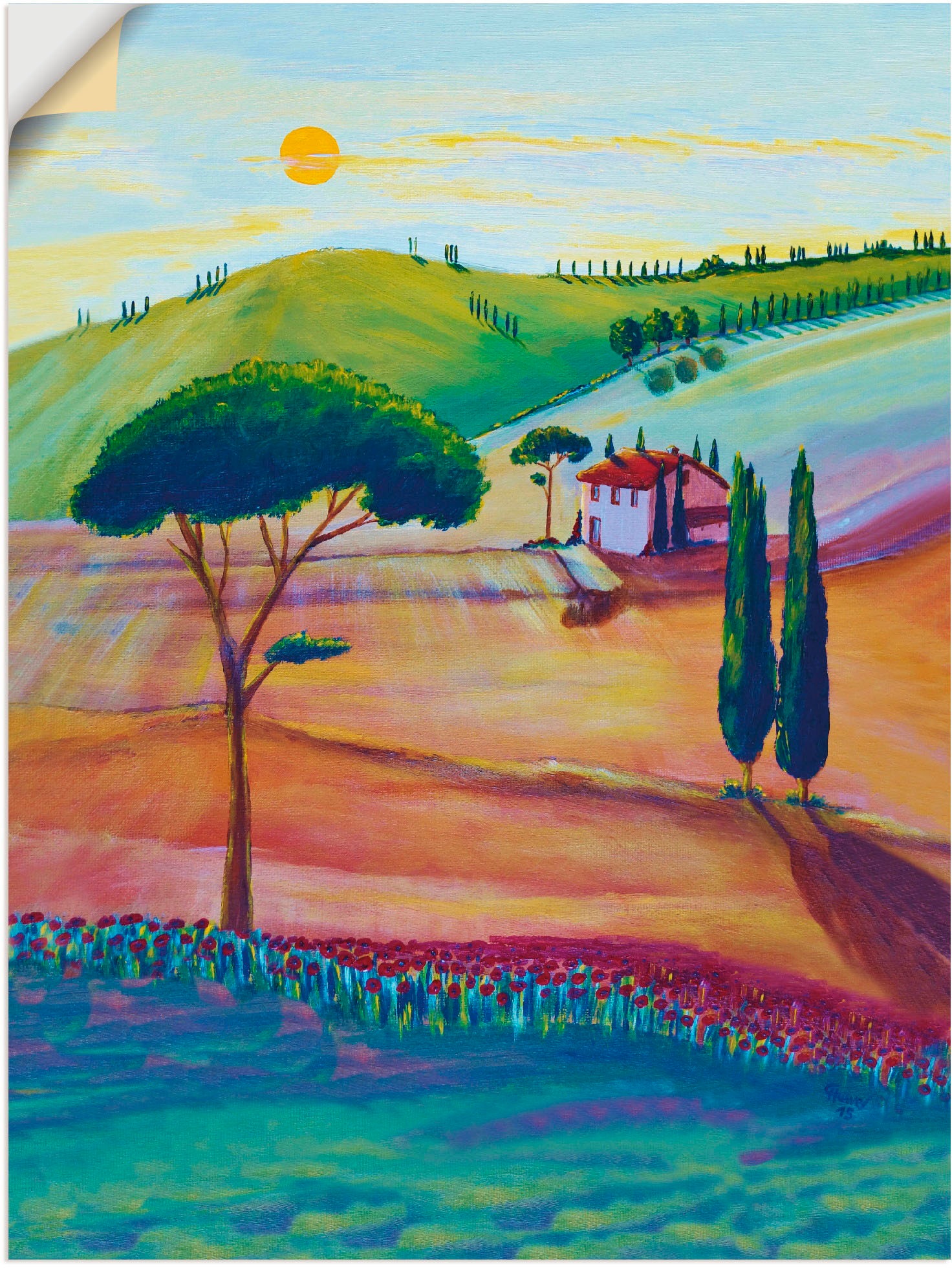 Image of Artland Wandbild »Die Toskana ist schön«, Europa, (1 St.), in vielen Grössen & Produktarten -Leinwandbild, Poster, Wandaufkleber / Wandtattoo auch für Badezimmer geeignet bei Ackermann Versand Schweiz