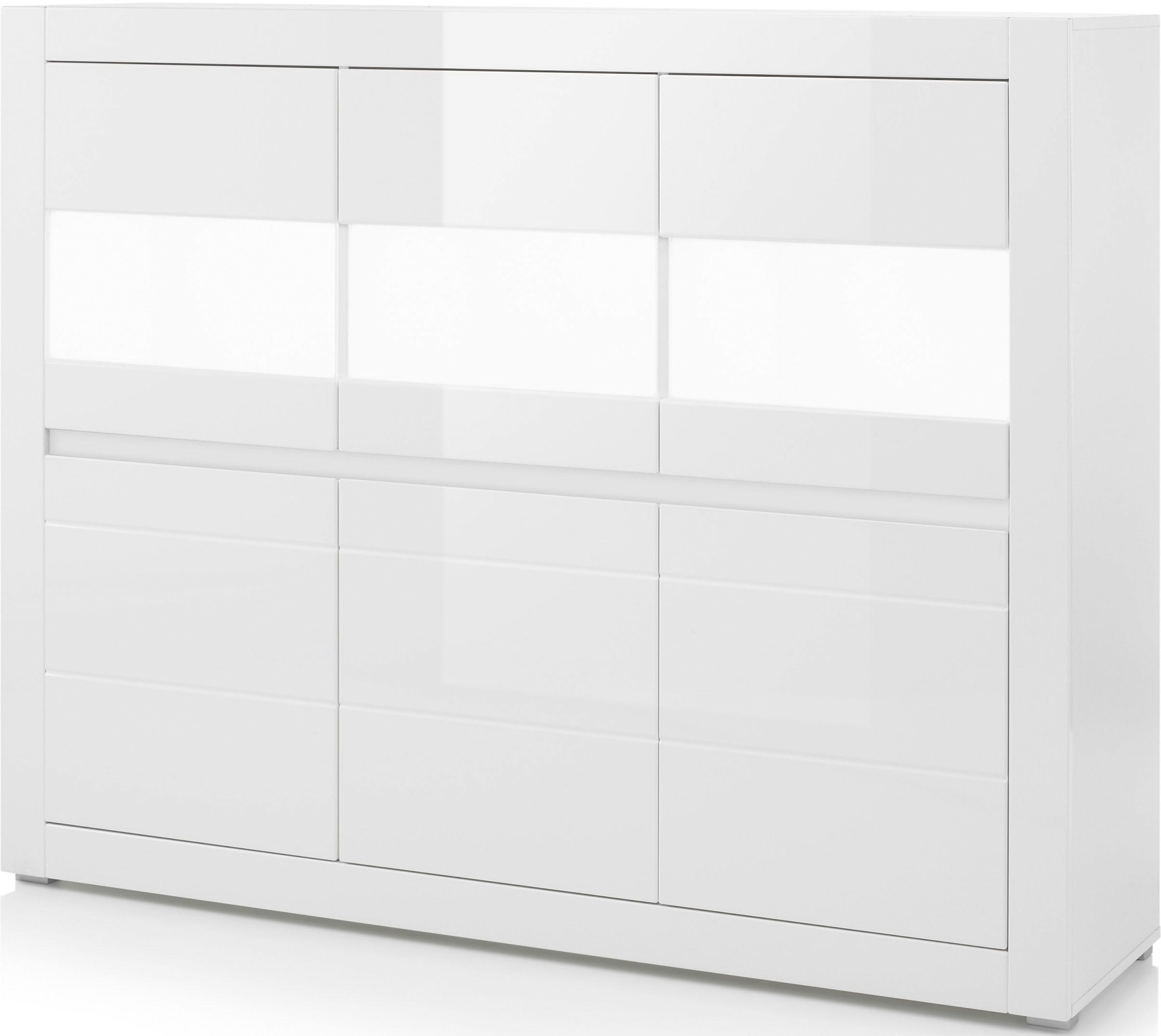 INOSIGN Highboard »Carat«, Breite 164 cm, Blende in weiss und betonfarben im Lieferumfang