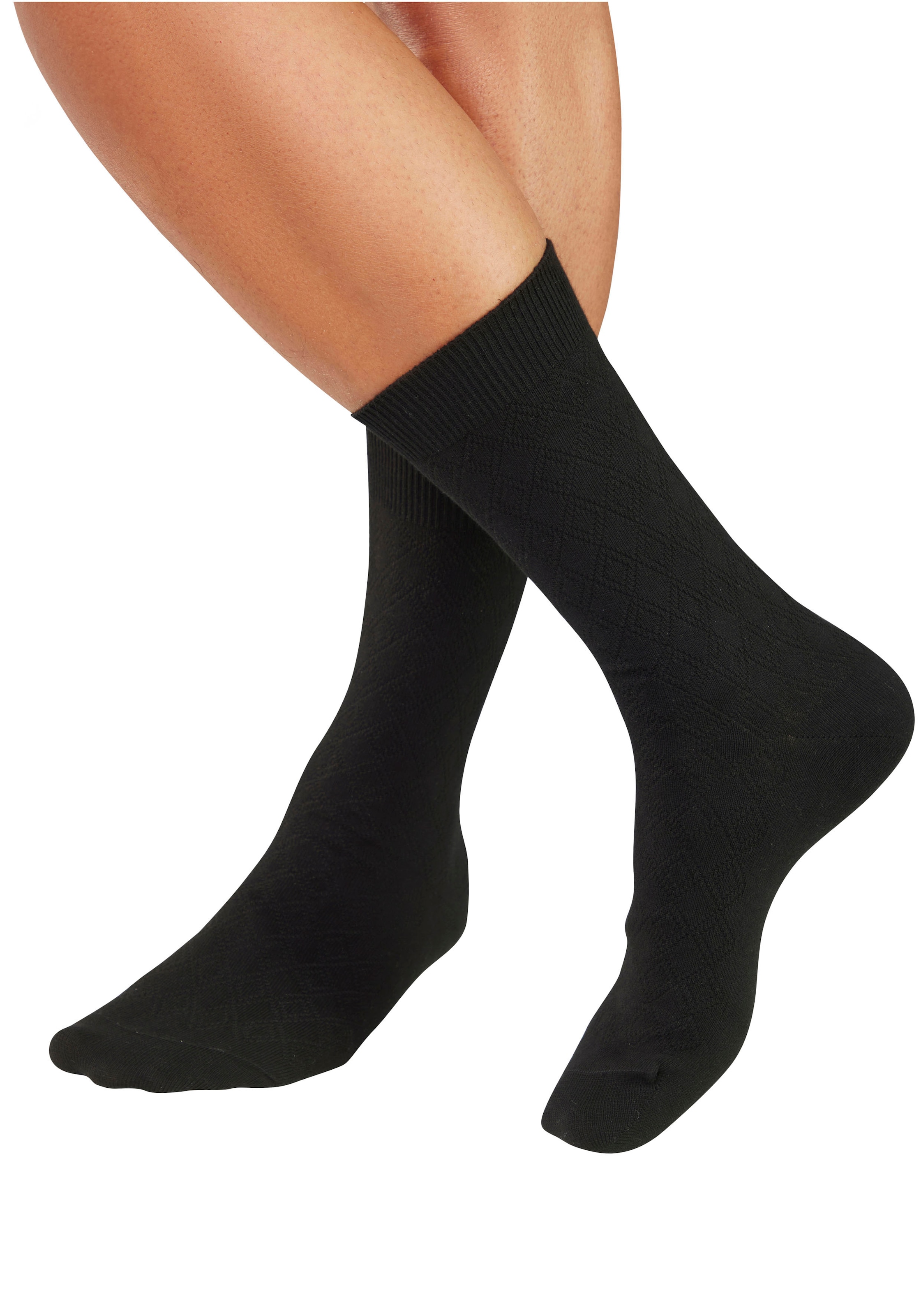 H.I.S Businesssocken »Klassische Herren, Männersocken, unifarben, ohne drückende Naht« Packung, Anzugsocken, 5 Paar tlg. mit dezent eingestrickten Designs