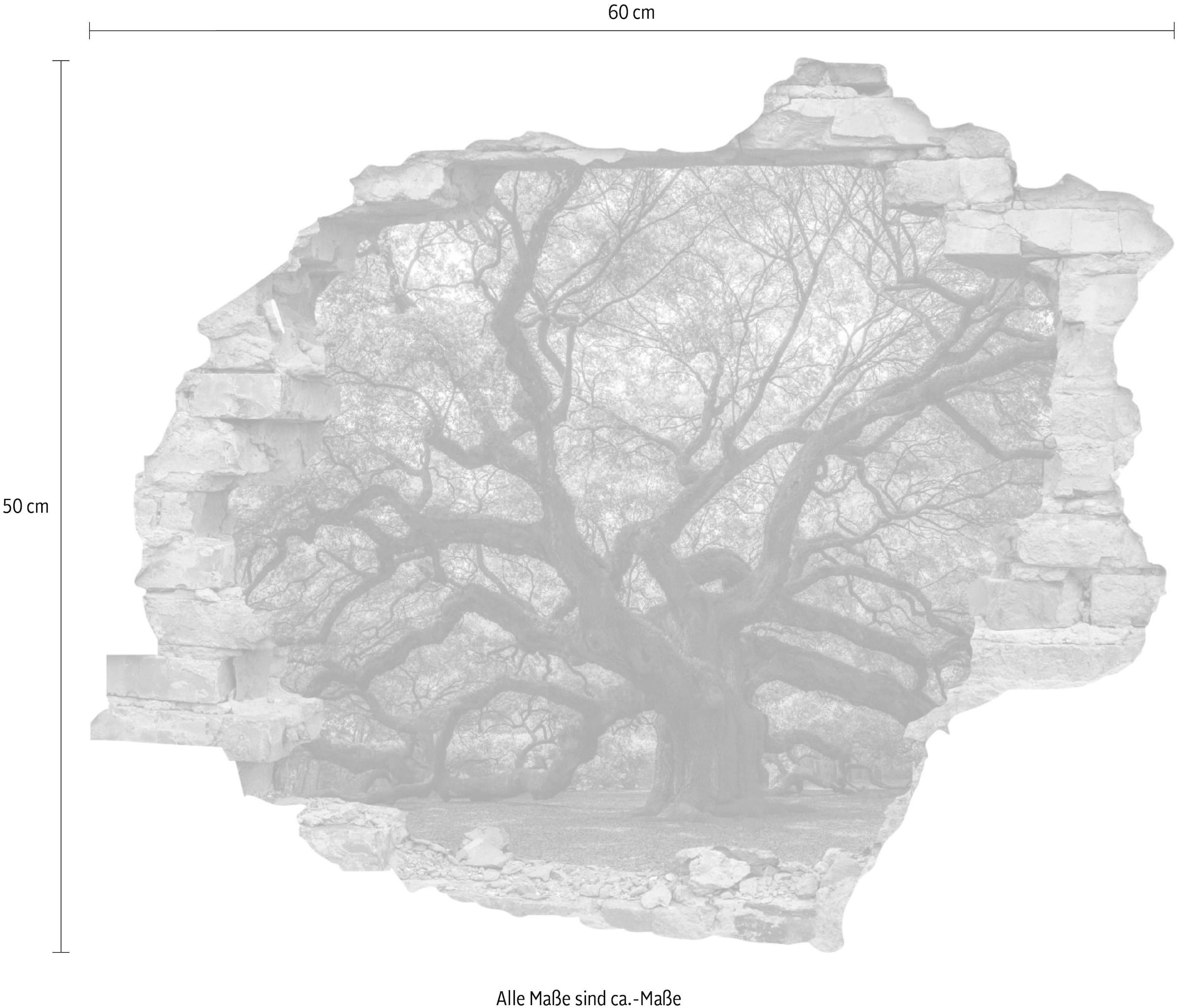 queence Wandtattoo »Baum«, (1 St.), Wandsticker, Wandbild, selbstklebend, 3D, Wanddurchbruch
