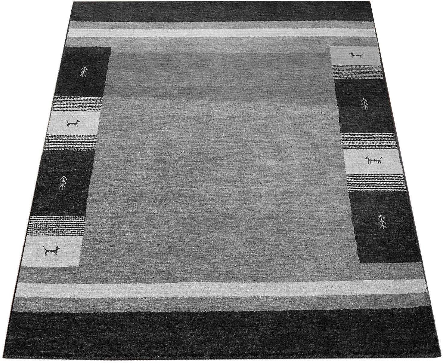 Image of Paco Home Wollteppich »Gabbeh 308«, rechteckig, 14 mm Höhe, reine Wolle, Gabbeh Design, handgewebt, mit Bordüre, ideal Wohnzimmer & Schlafzimmer bei Ackermann Versand Schweiz