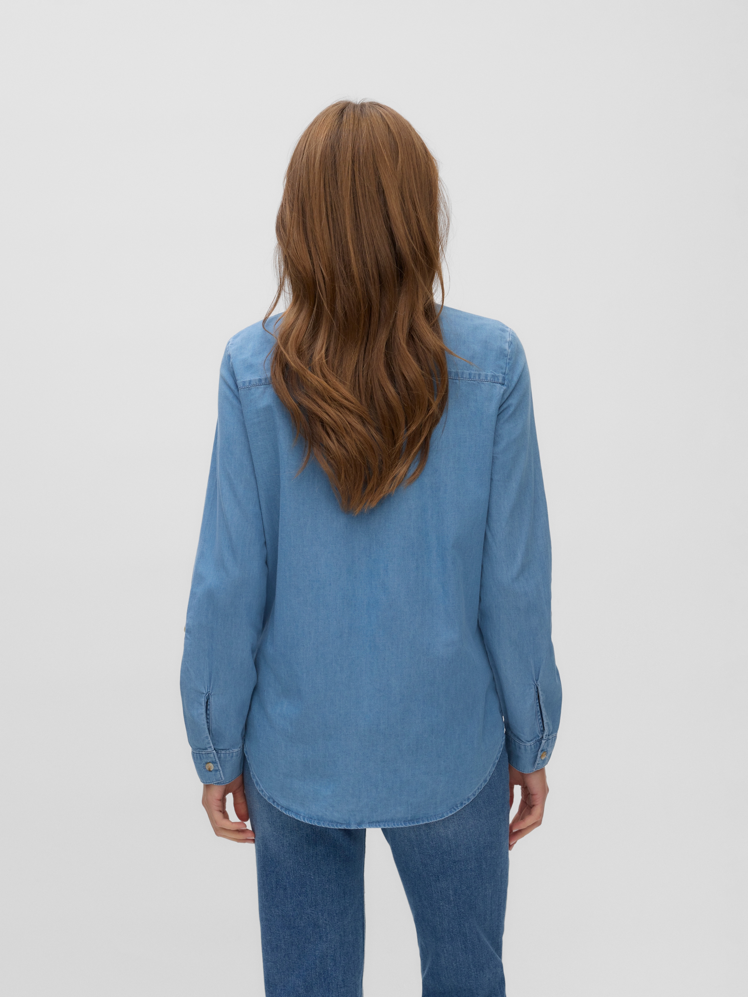 Vero Moda Blouse en jean »VMBUMPY LS LOOSE POCKET DNM SHIRT NOOS« Coton