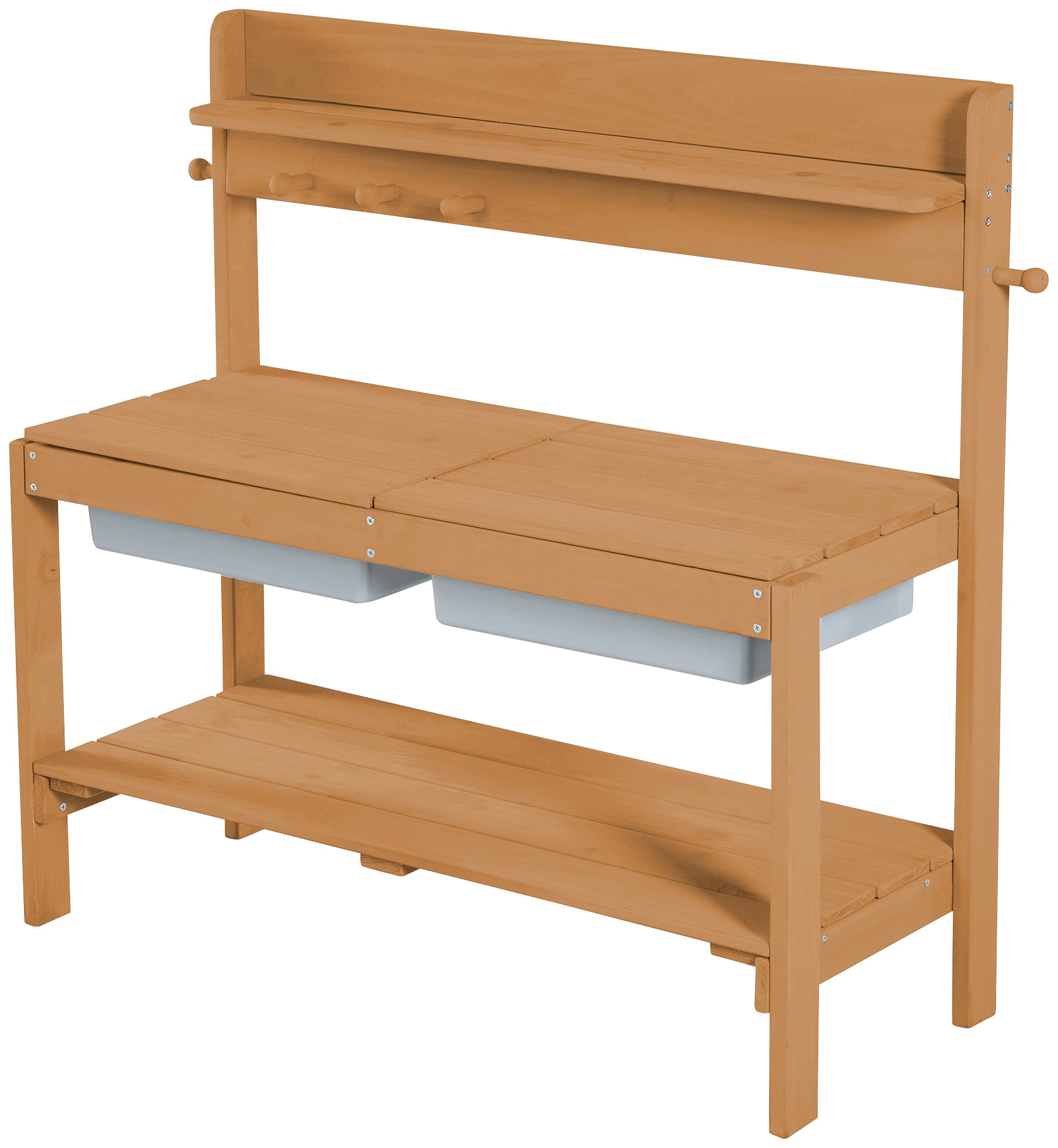 Roba, roba Outdoor-Spielküche »Gartenküche FUN« braun, holzfarben, grau, Holz, Kunststoff