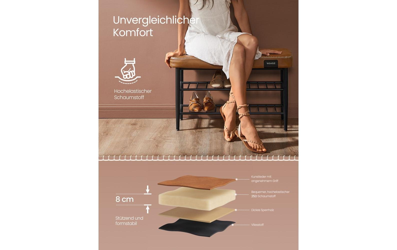 VASAGLE Schuhstapler »Ekho 80 x 50 cm Braun«