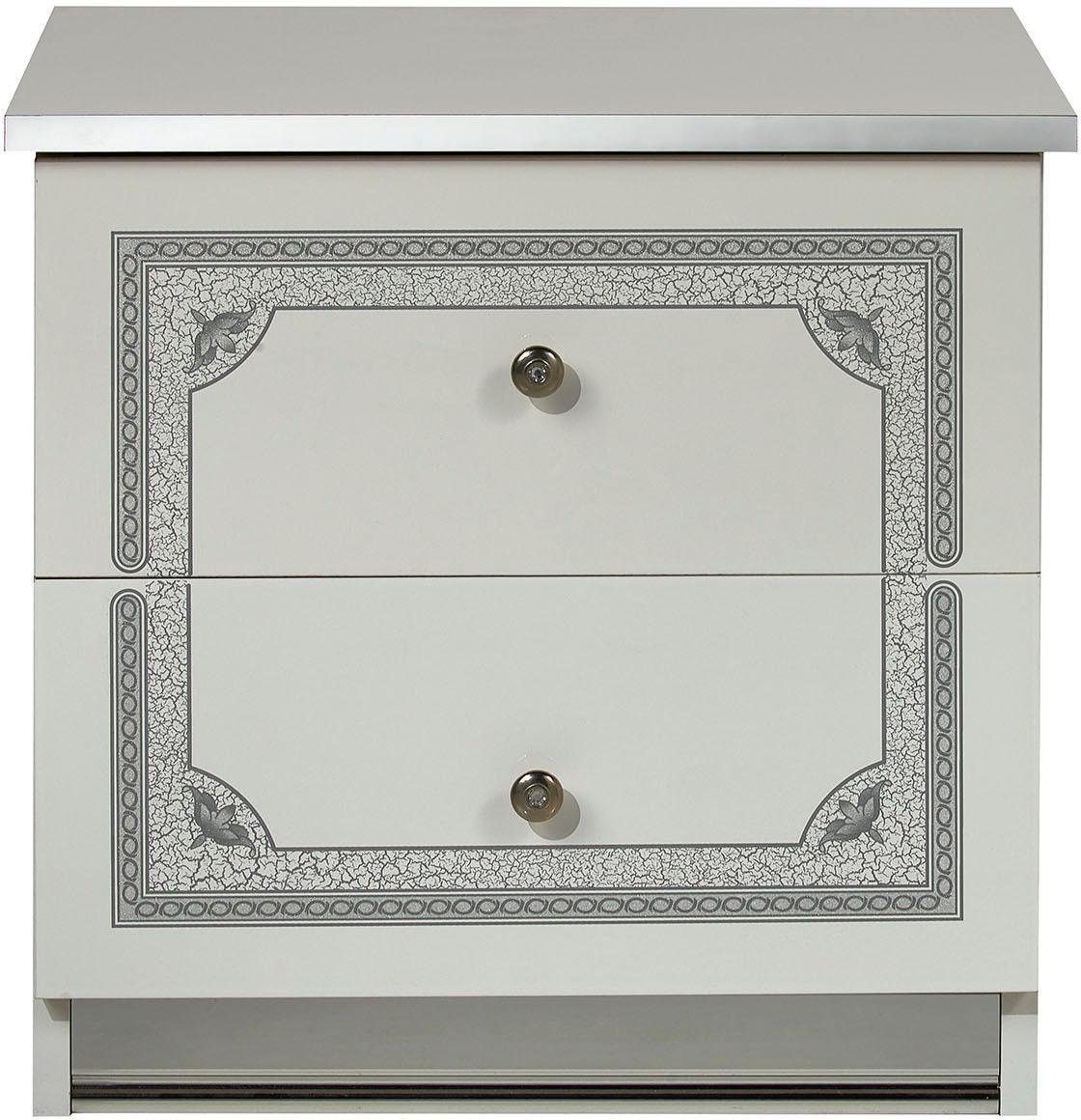 INOSIGN Nachtkommode »Greta, aus FSC-zertifiziertem Holzwerkstoff mit Dekor im Klassikstil«, (Masse (B/T/H): 50/38,5/49 cm), mit 2 Schubladen, soft-close-Funktion, Made in Italy