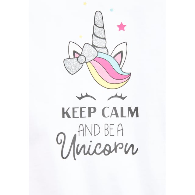 be Einhornmotiv a - unicorn«, Mindestbestellwert ohne T-Shirt and shoppen mit Modische »keep niedlichem calm versandkostenfrei KIDSWORLD