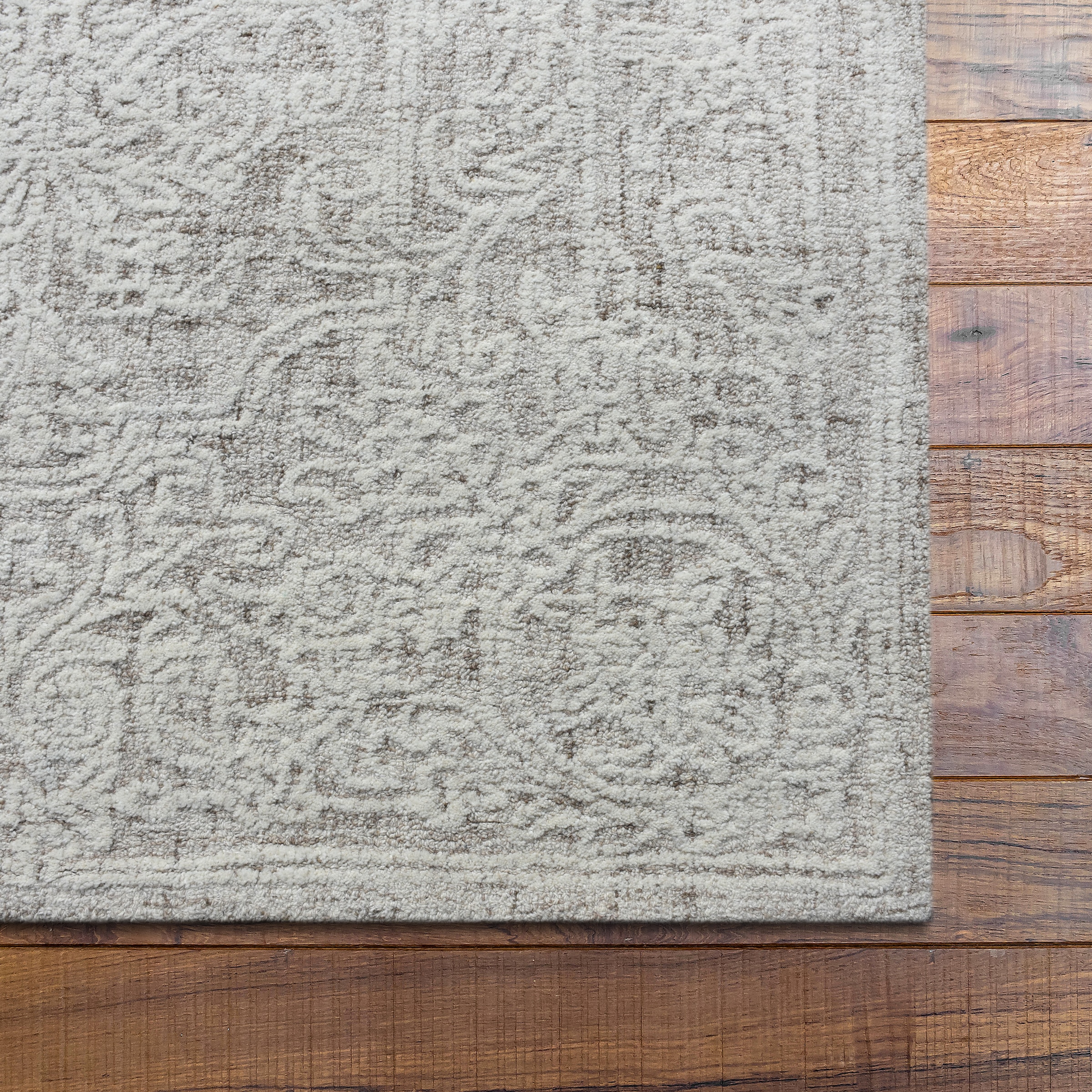 my home Wollteppich »Umea, handgefertigt, Wolle, Hoch-Tief-Struktur« rechteckig 14 mm Höhe einfarbig, Wolle, Teppich, Wohnzimmer, Schlafzimmer, Esszimmer