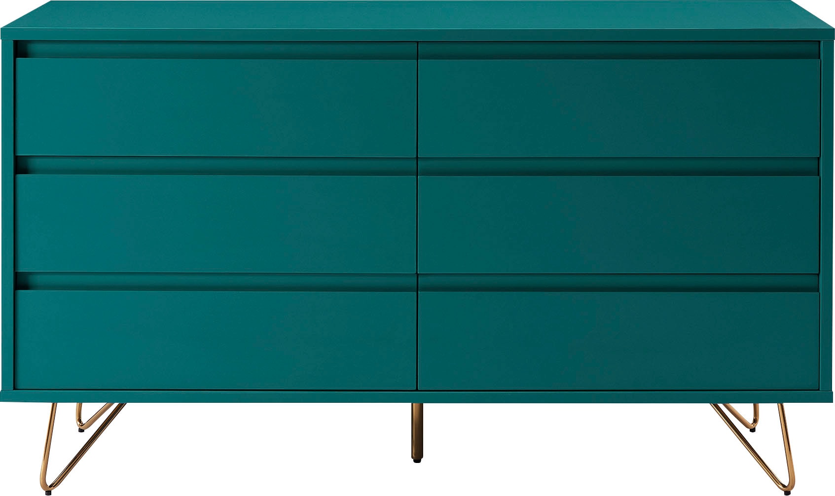 Image of SalesFever Kommode "Bolton Design Sideboard mit Stauraum" Haarnadelbeine aus Metall mit Messinglegierung