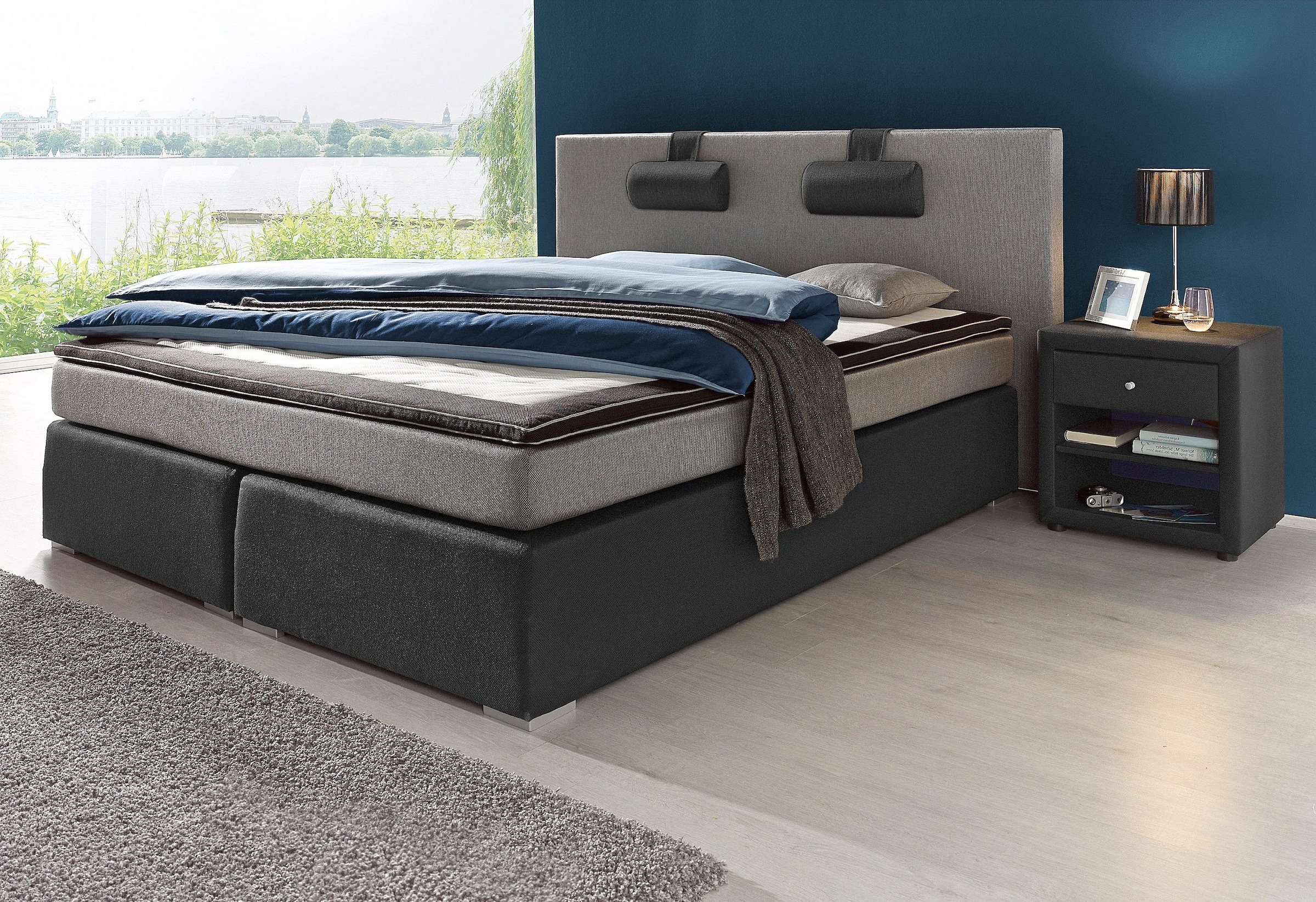 ATLANTIC home collection Boxspringbett »Rick«, mit Bonnell-Federkernmatratze, inkl. Topper