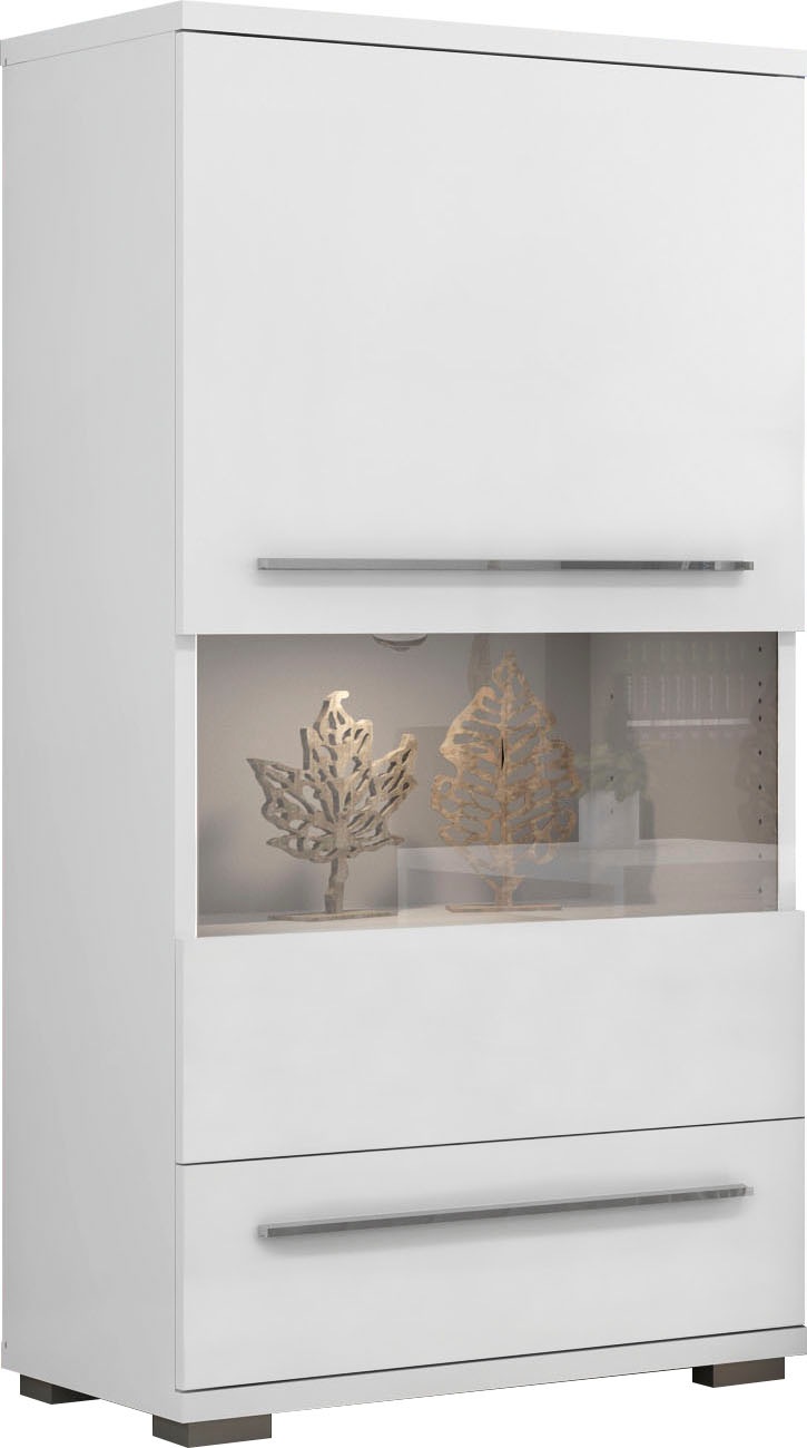 Places of Style Highboard »Piano Vitrine«, (H/B/T): 123/69/40,2cm), UV lackiert, Soft-Close Funktion