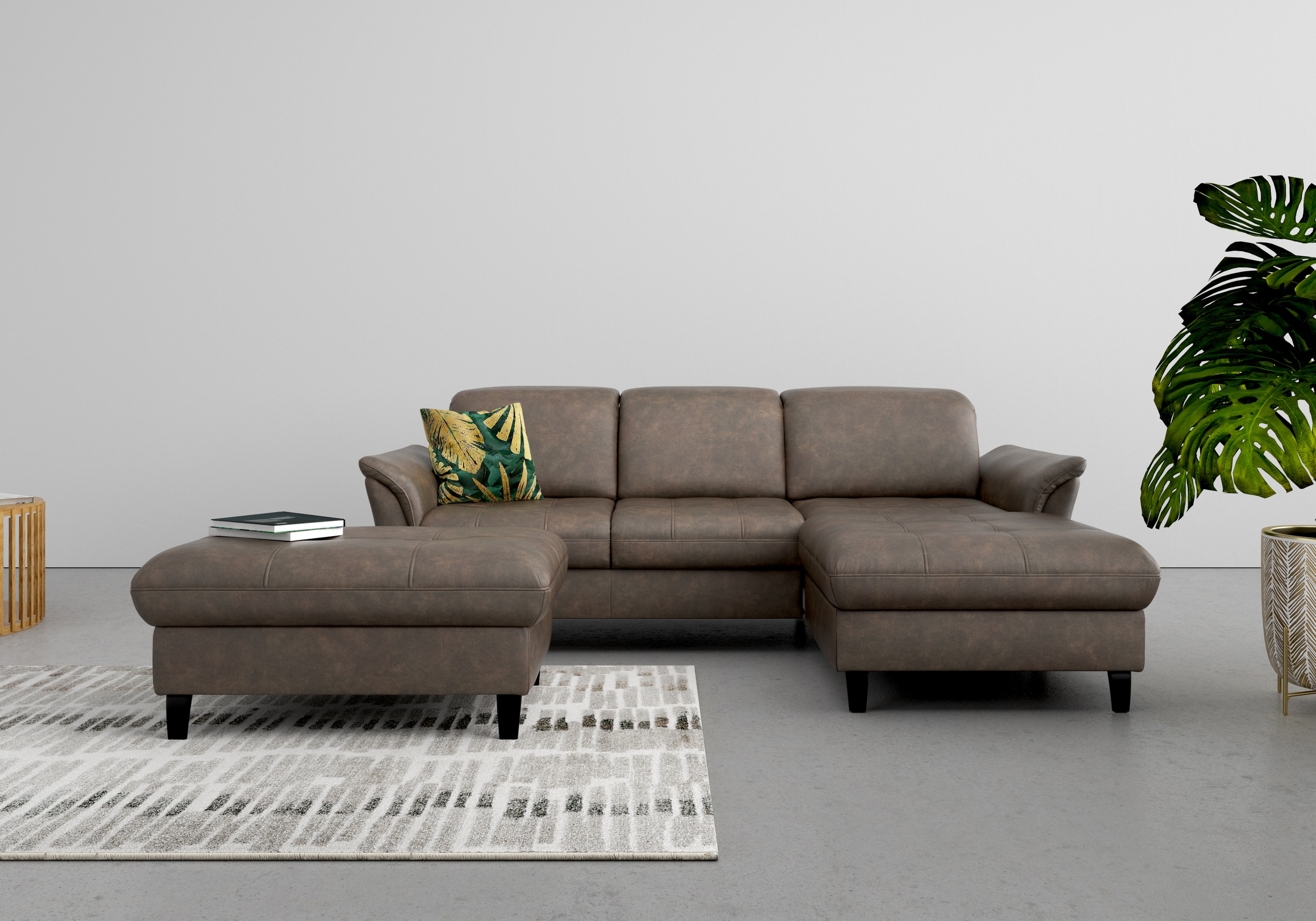 sit&more Ecksofa »Maggiore L-Form«, wahlweise mit Kopfteilverstellung, Bettfunktion und Bettkasten