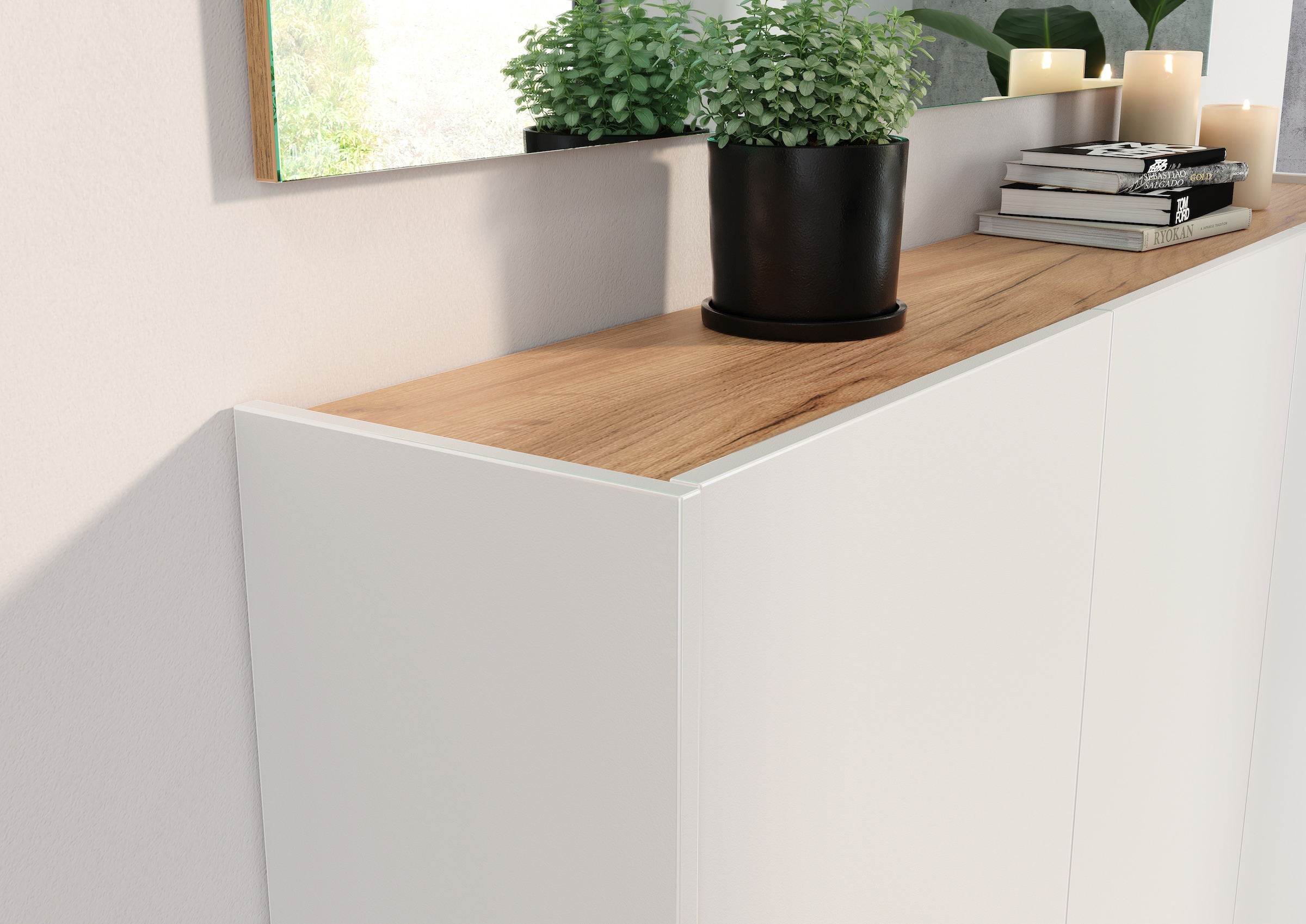 GERMANIA Mehrzweckschrank »GW-Libbiano«, (1 St.), ideal für schmale Flure, Breite 138 cm, in 3 verschiedenen Höhen