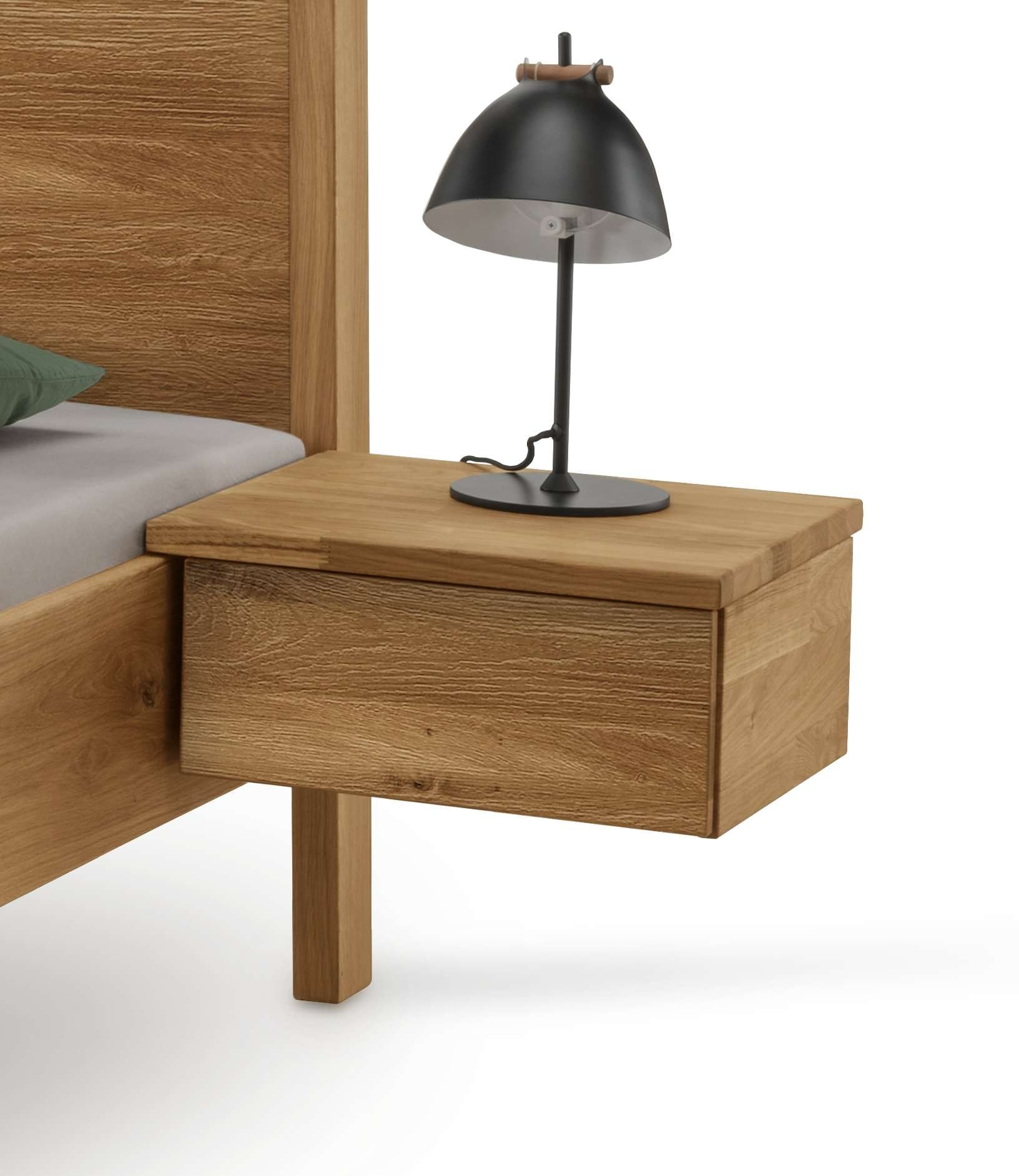 Image of Home affaire Nachttisch "Huven" 2 Stk. tlg. 2er Set Nachttische, Eiche mit gebürstet Front passend zur Bett HUVEN