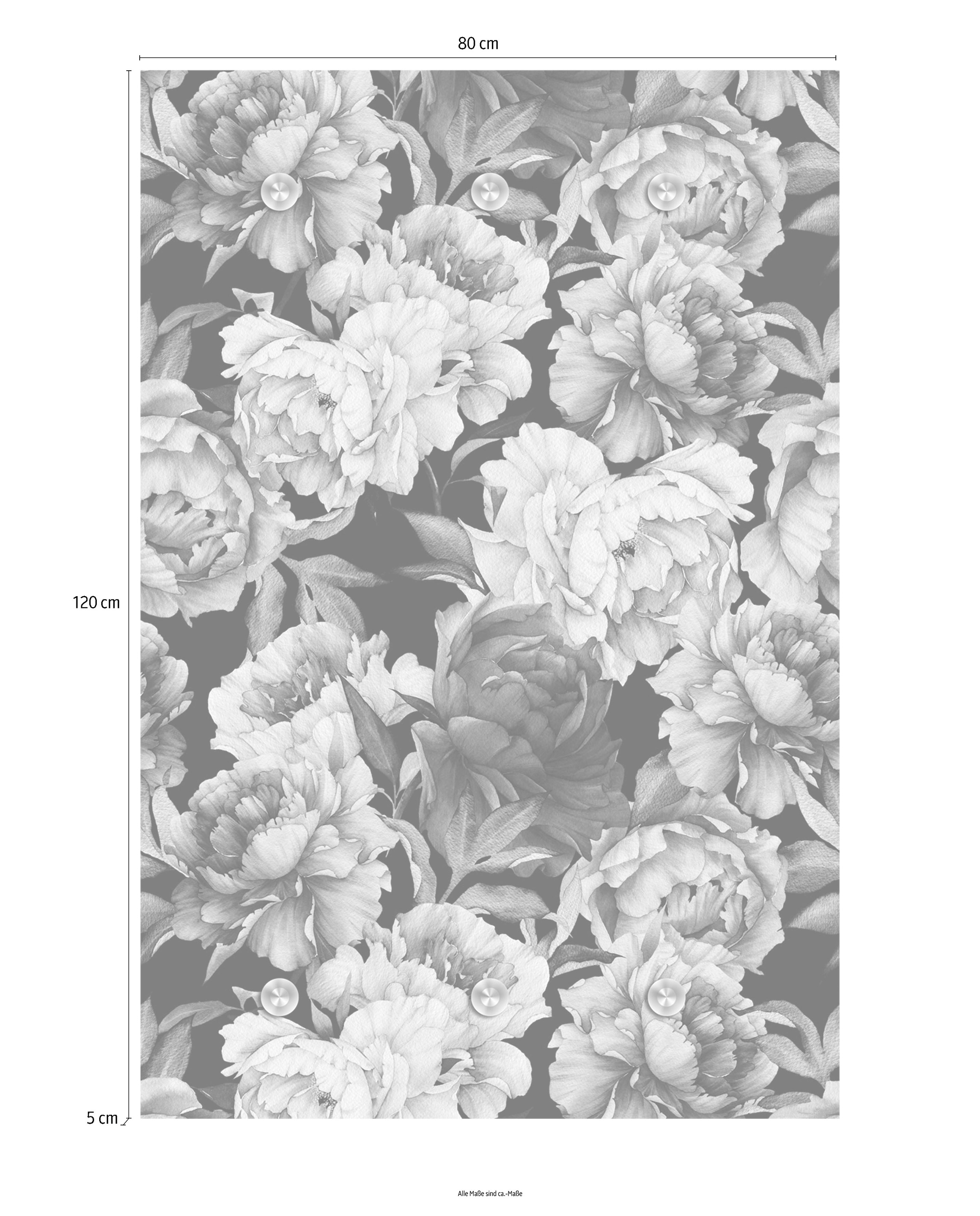 queence Garderobenleiste »Rosen« mit 6 Haken, 80 x 120 cm