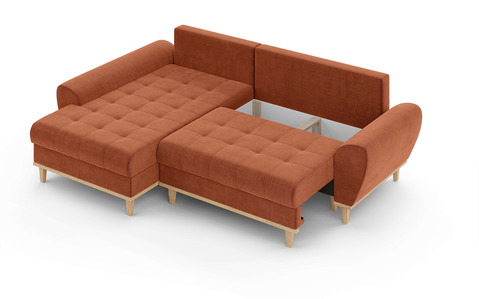 Home affaire Ecksofa »Ahrdorf mit Bettfunktion und Bettkasten, Masse: B/H/T 268/86/175 cm«, L-Form mit 3 Rückenkissen und moderne gerundete Armlehnen