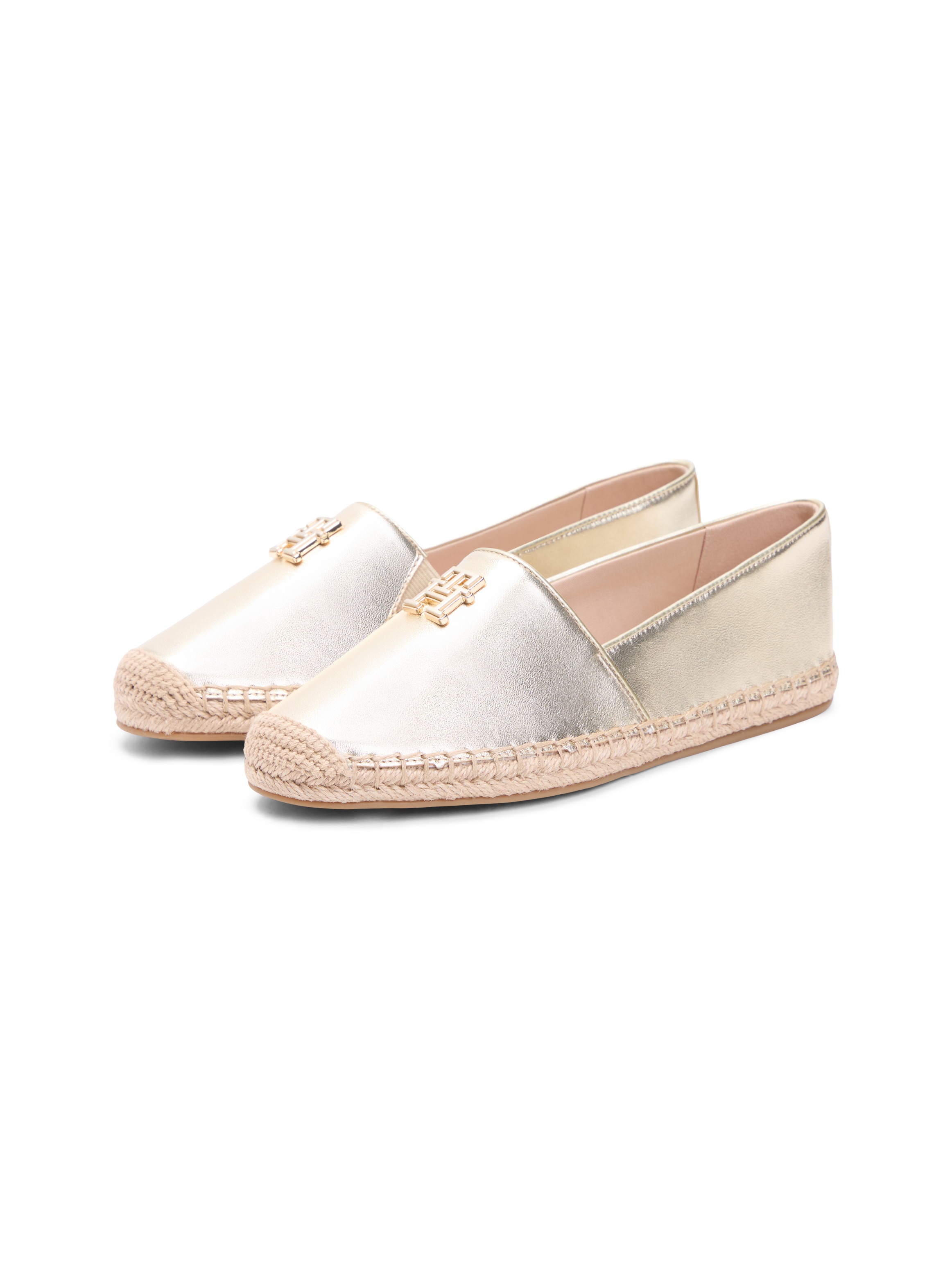 Image of Tommy Hilfiger Espadrille "TH LOGO GOLD ESPADRILLE" Sommerschuh, Schlupfschuh mit edlem TH-Schmuckelement