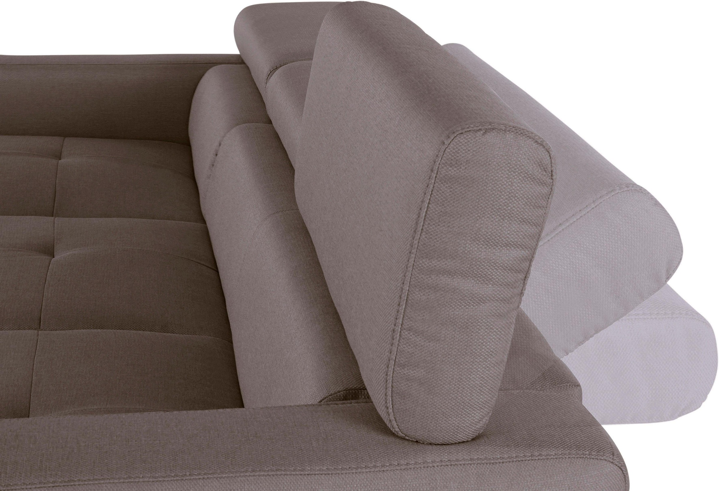 COTTA Polstergarnitur »Sammy L-Form«, (Set), Set bestehend aus: Ecksofa mit Kopfteilverstellung & Hocker