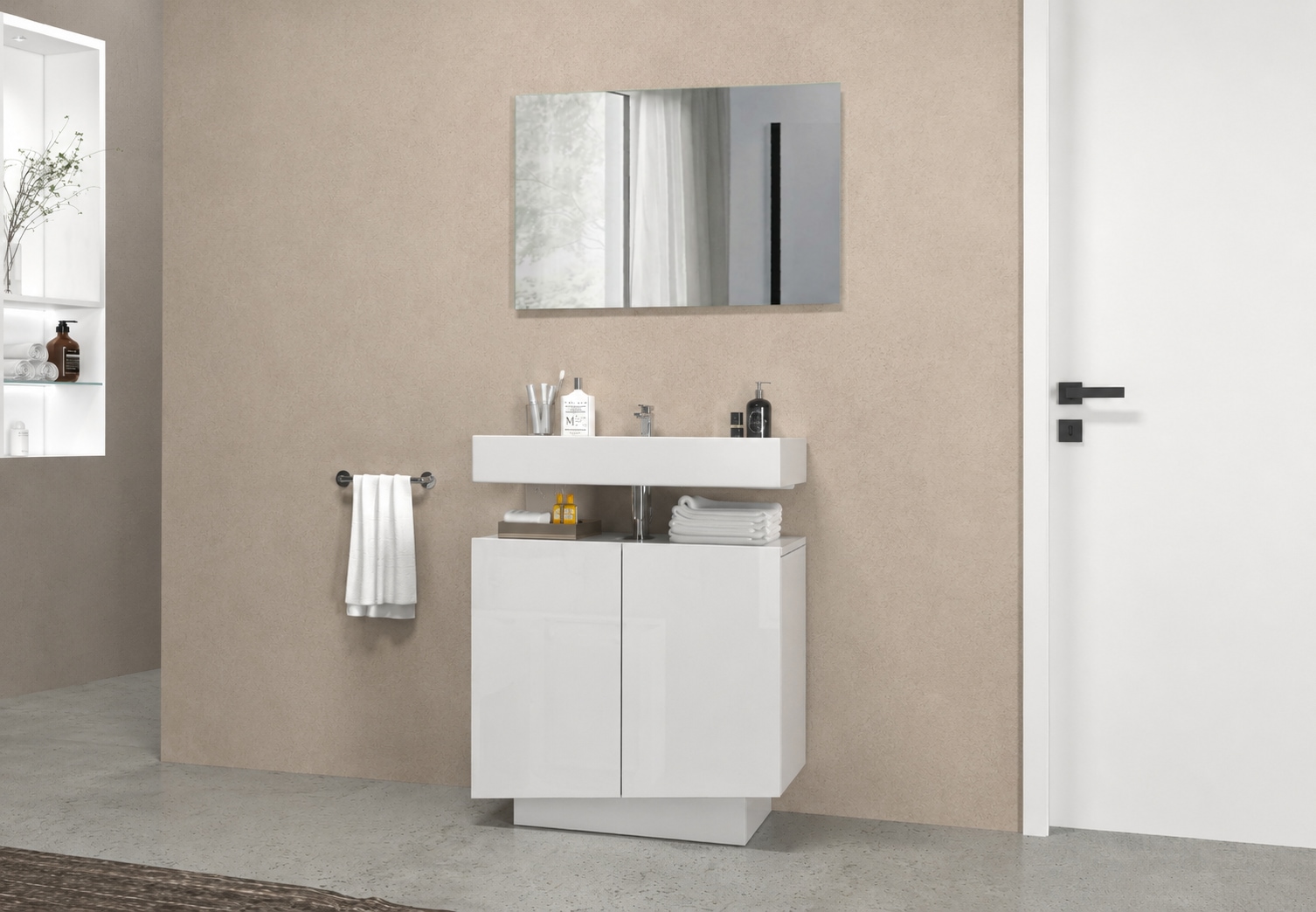 welltime Badspiegel »Vela, Spiegel in zwei Breiten 55 und 75 cm« Breite 55 cm-Passend zur Serie Vela