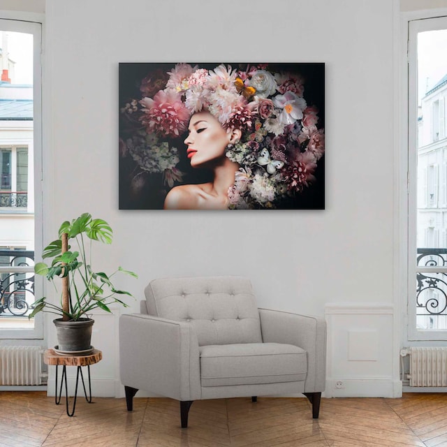 Platinum Acrylglasbild »Frau mit Blumenhut« kaufen