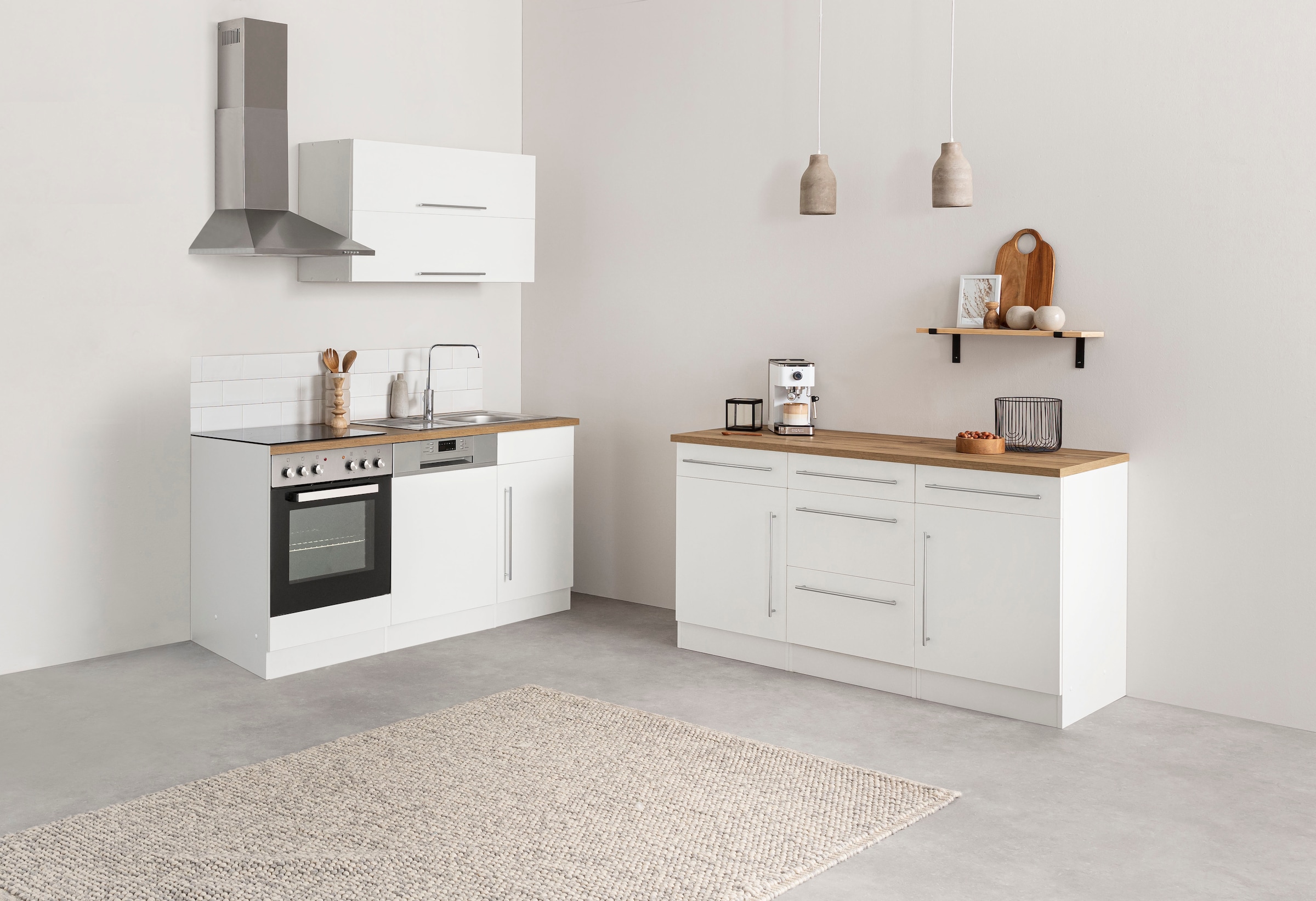KOCHSTATION Kitchenette »KS-Samos« largeur 170 cm, avec ou sans appareils électriques, avec plan de travail