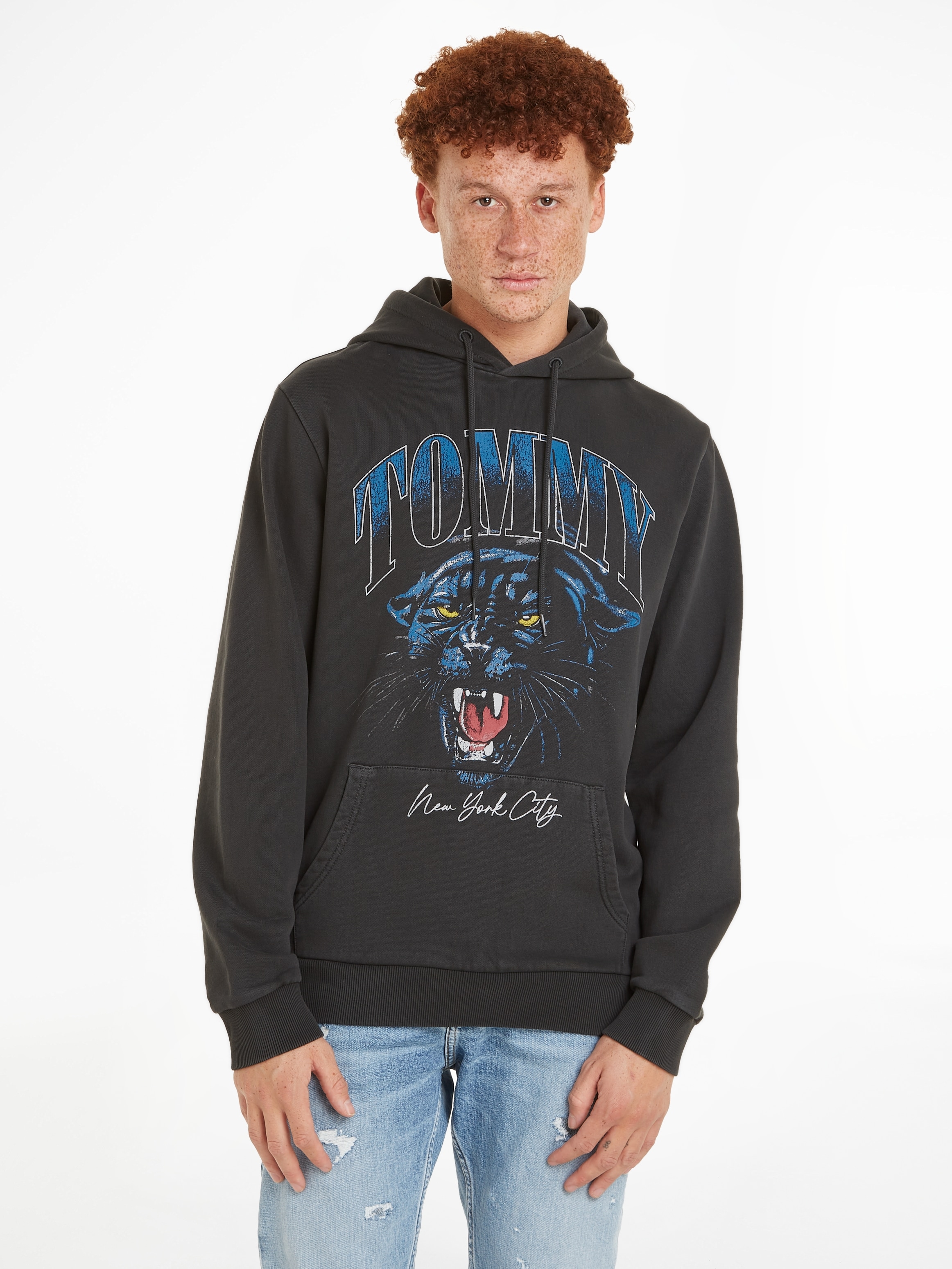 Tommy Jeans Kapuzensweatshirt »TJM REG PANTHER VINTAGE HOODIE«, mit Kordel