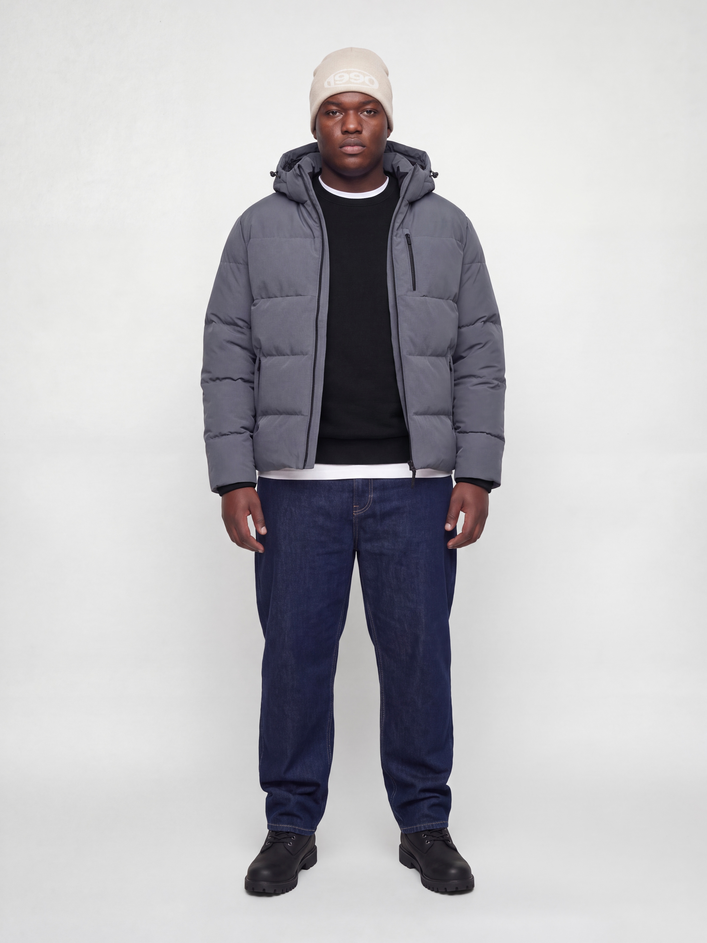 Jack & Jones PlusSize Sweat-shirt »JJCLEVELAND SWEAT CREW NECK PLS«, mélange de matériaux, coupe régulière
