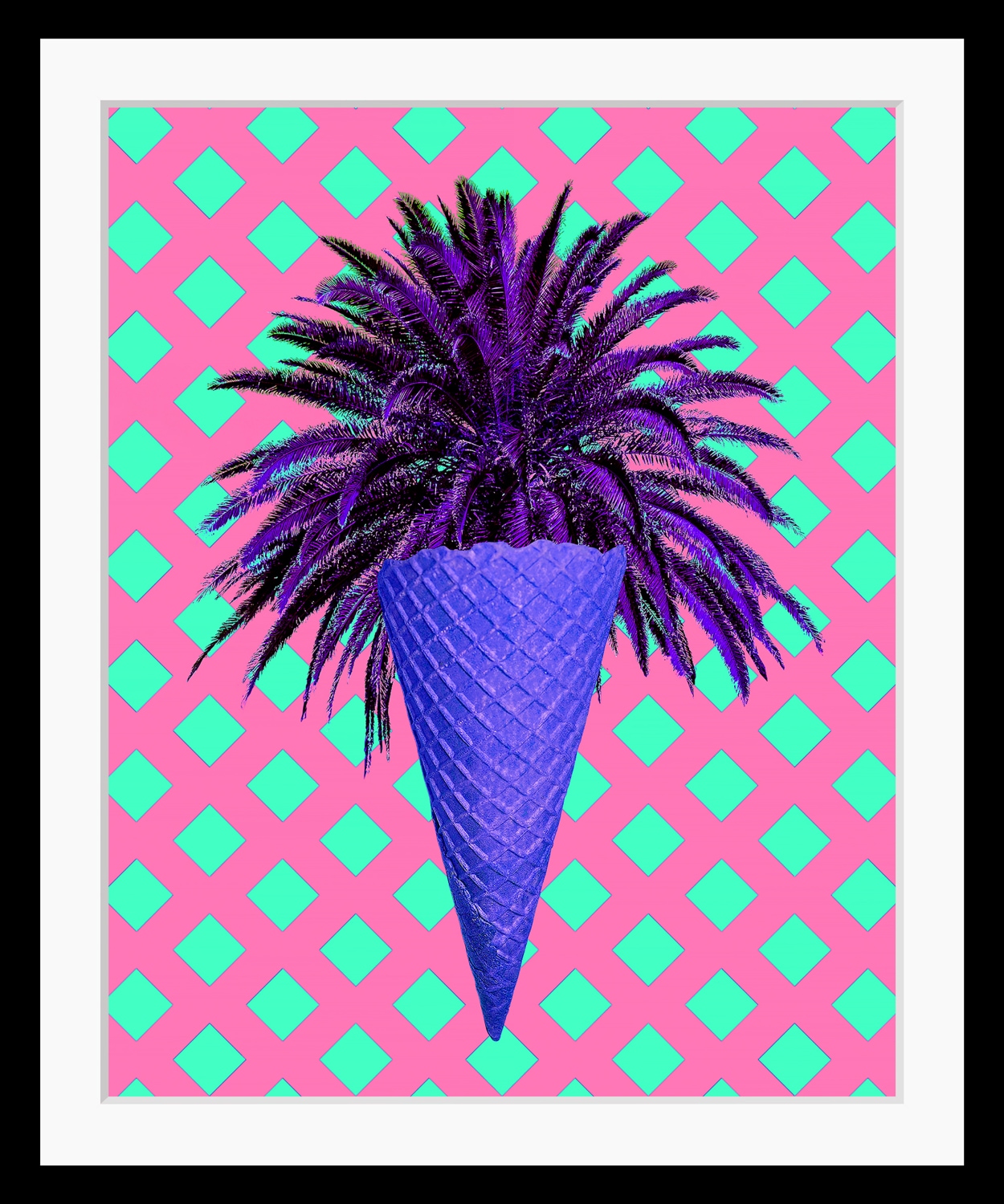 Image of queence Bild "Stella" Eis Foto Kunst Lebensmittel Palmen Pflanzen Pflanzenbilder HD Premium Poster-Druck inkl. Holzrahmen