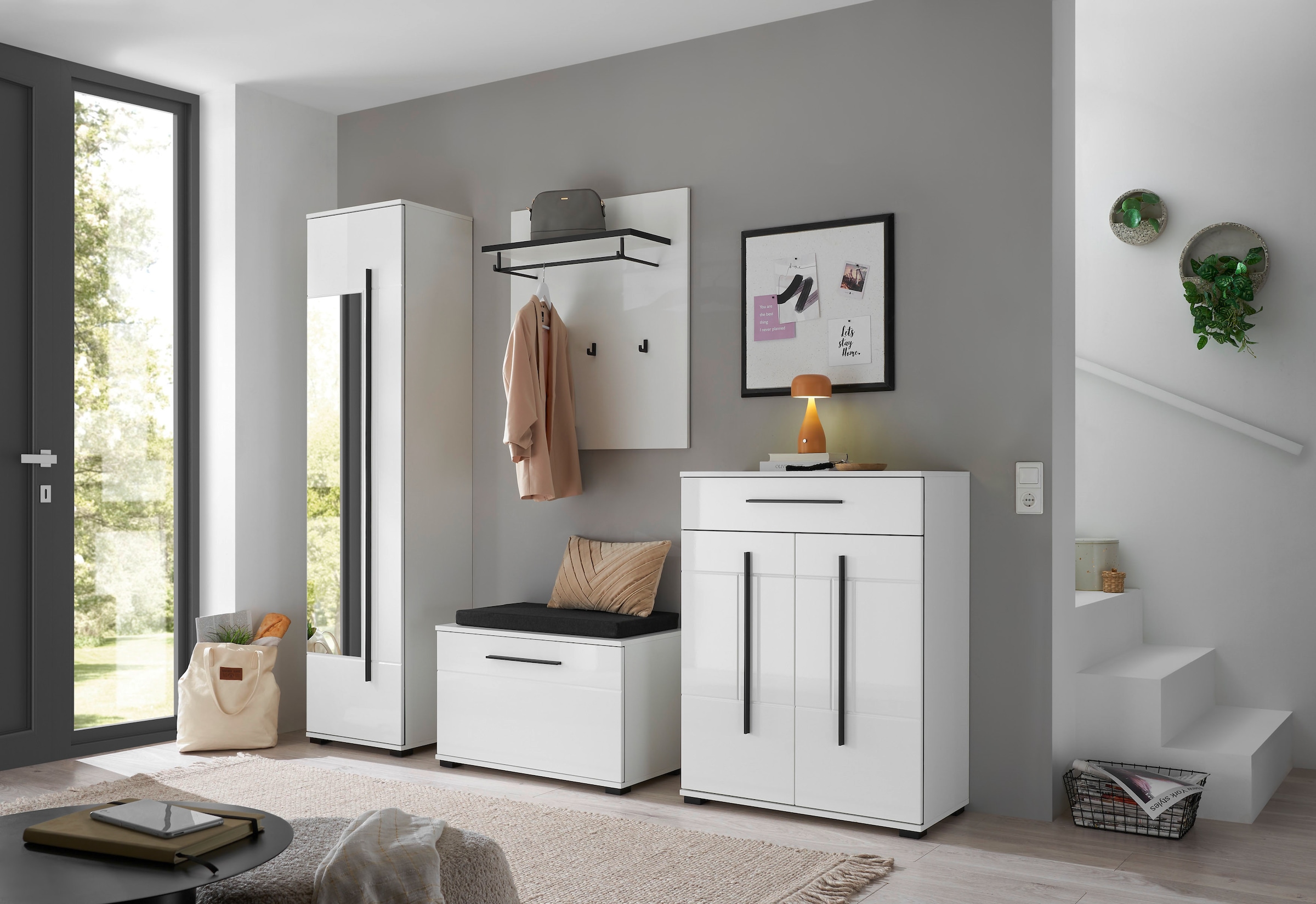 Home affaire Garderoben-Set »Cantara, moderne Garderobe, Komplettset mit viel Stauraum« Komplett-Set, 4 Stk. tlg.