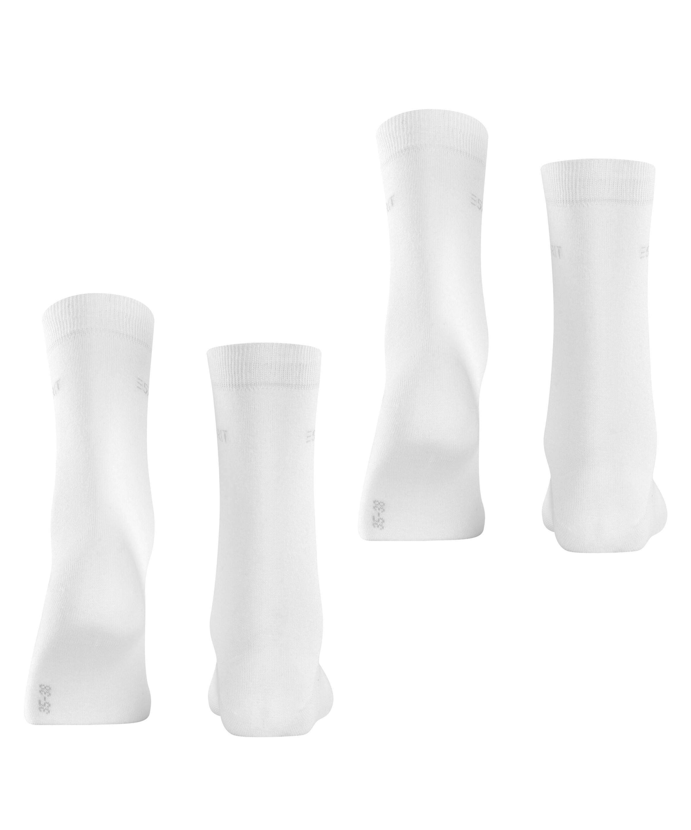 Esprit Socken »Uni«, (2 Paar), geripptes Bündchen