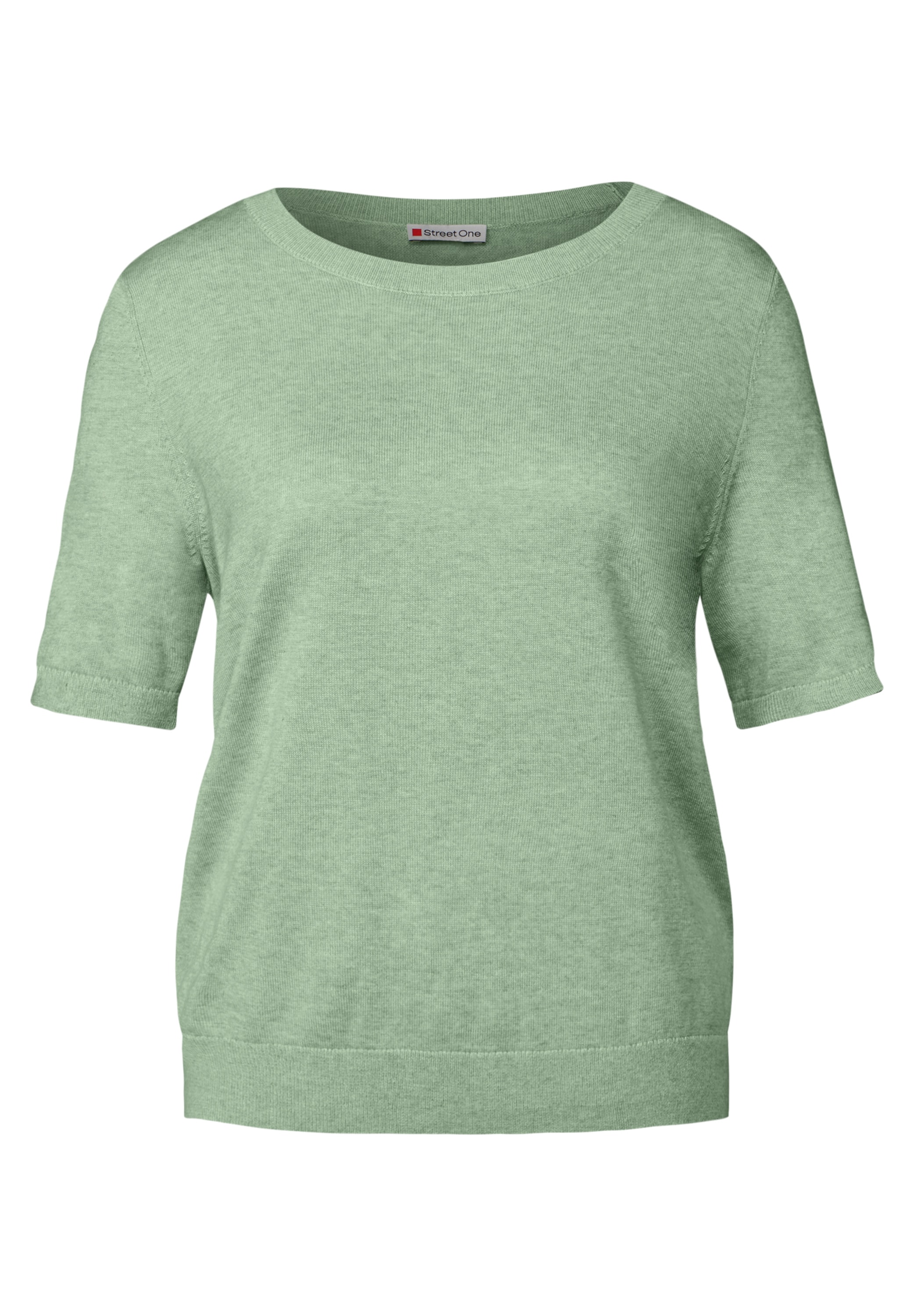STREET ONE Kurzarmpullover, mit Rippbündchen