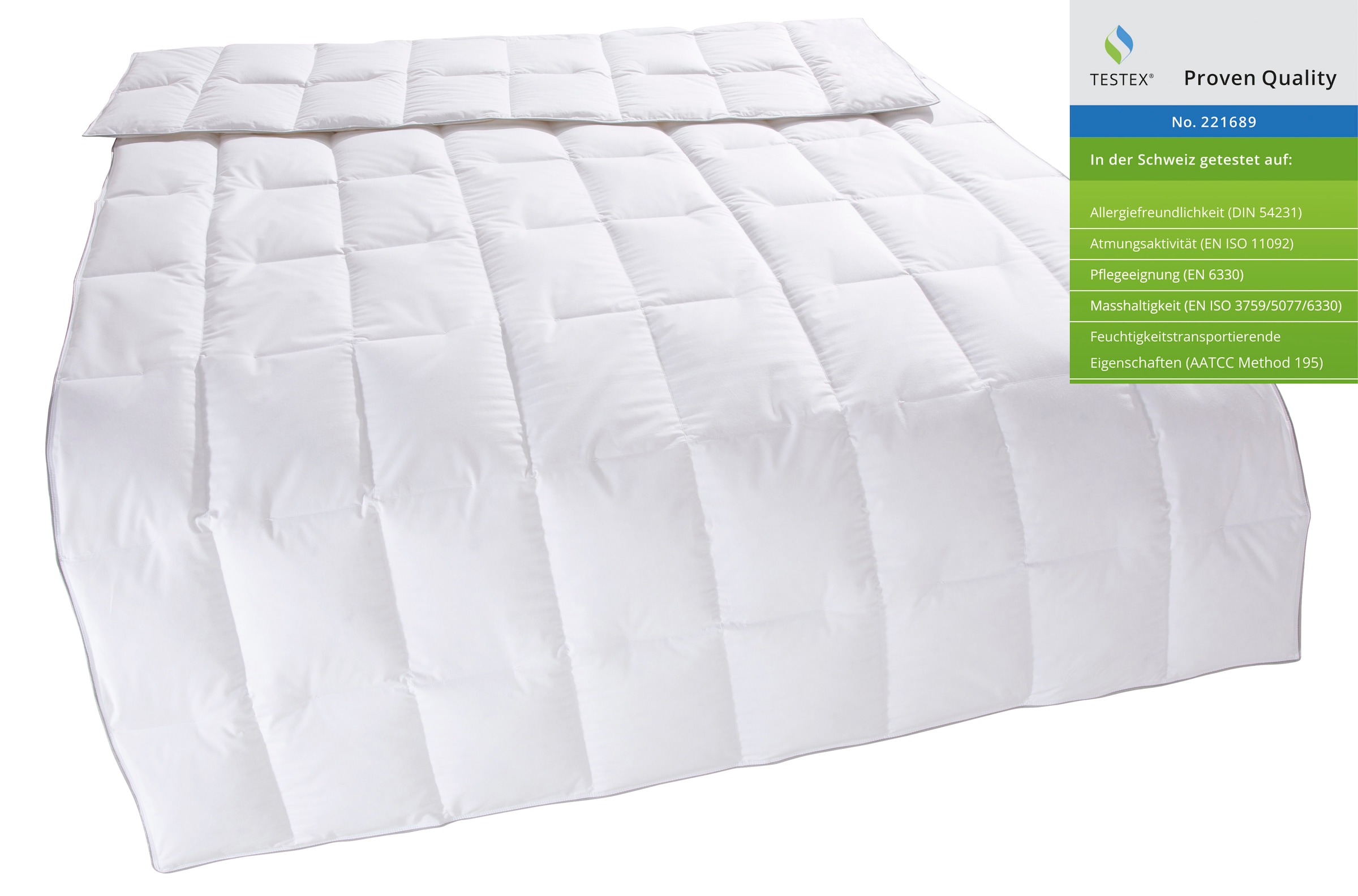 Home affaire Couette en duvet »Tamins, Bettdecke 135x200 cm, 155x220 cm, Made in Germany« leicht Füllung 100Daunen 1 cuis tlg. Sommer, Winter, Decke, Made in Germany, Allergiker geeignet (NOMITE)