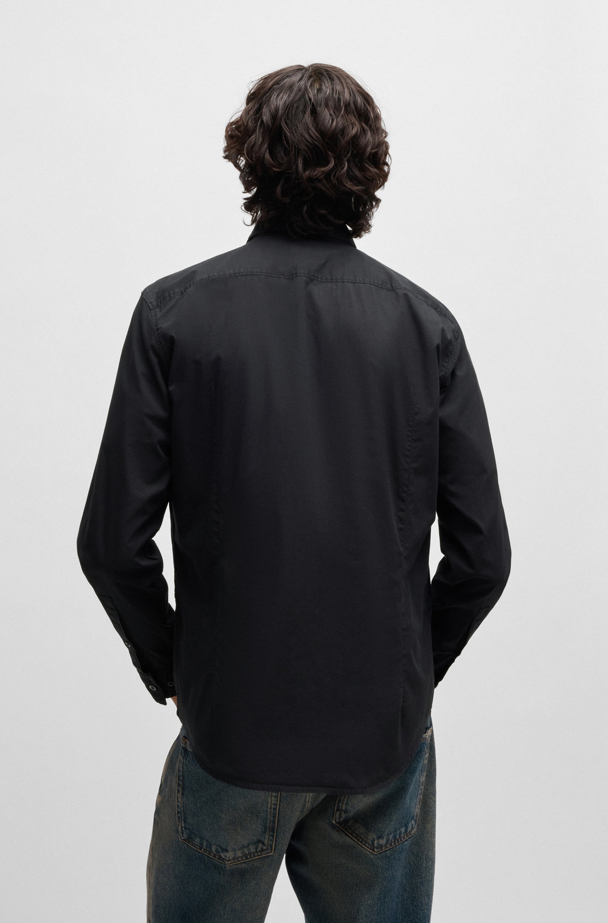 HUGO Chemise à manches longues »Ermo« Kentkragen, Slim Fit, Baumwoll-Mix