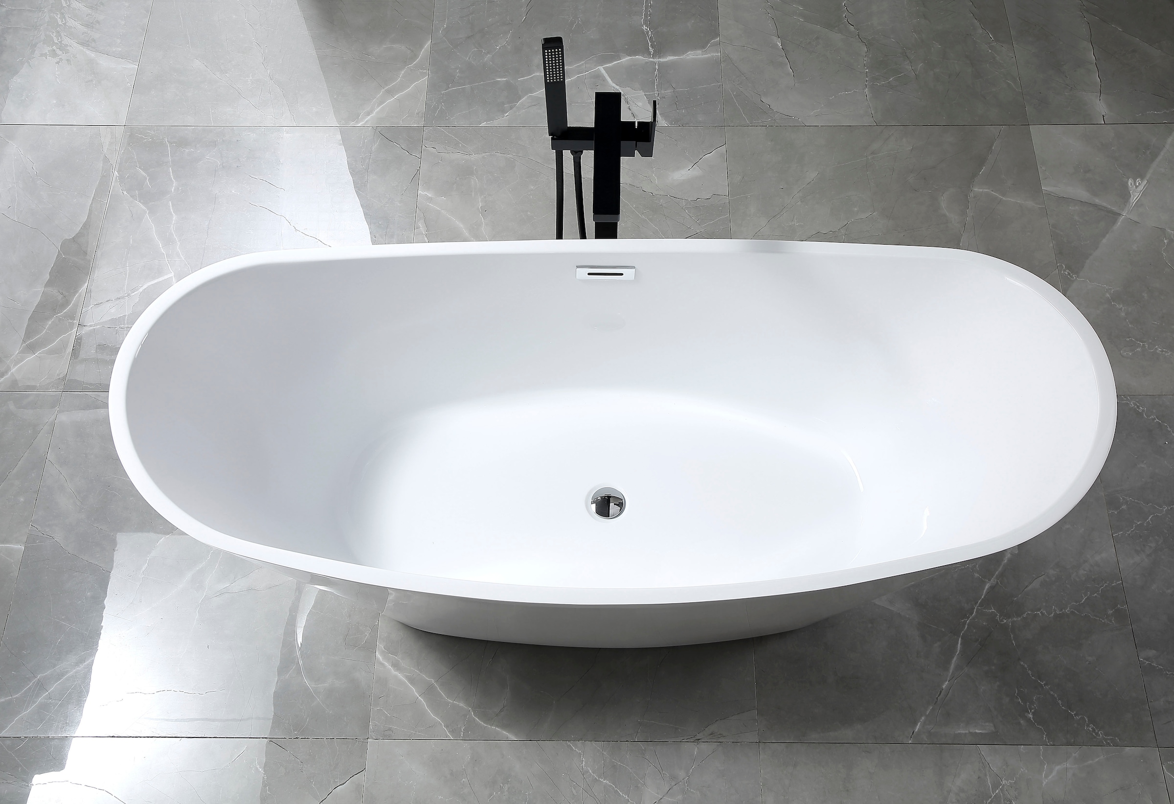 welltime Badewanne »Lagos« Höhe 72 cm mit Ablaufstöpsel | verstellbare Füsse | Überlauf Freistehend, 170x72x71 (LxBxH), Sanitäracryl, mit Pop Up Ventil