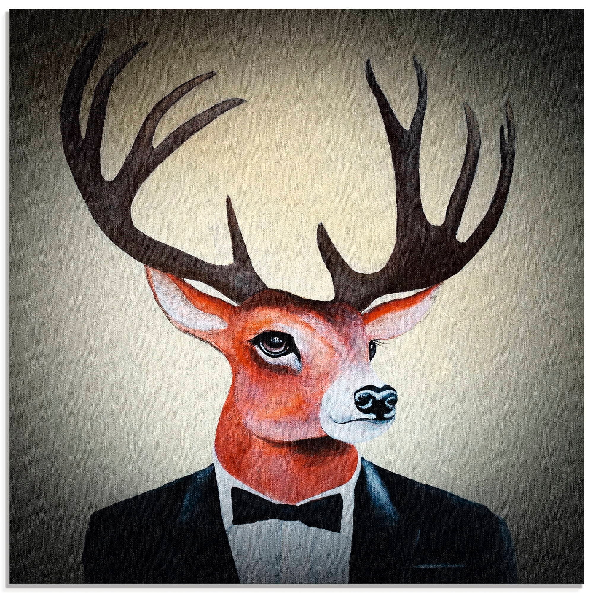 Image of Artland Glasbild »Undercover Hirsch«, Humor, (1 St.) bei Ackermann Versand Schweiz