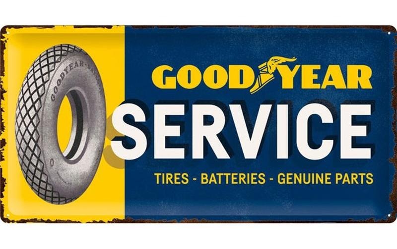 Image of Wanddekoobjekt "Nostalgic Art Goodyear Service 25 x 50 cm, Metall"