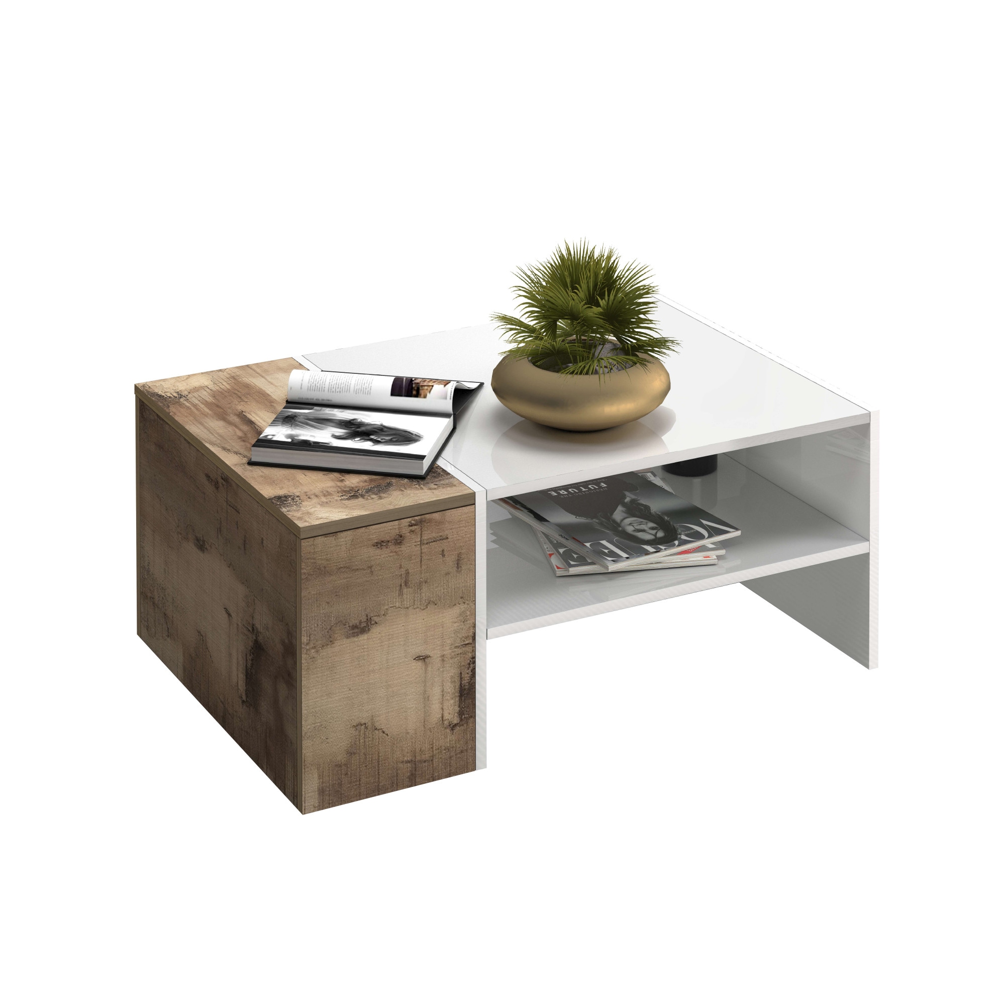 Home affaire Couchtisch »Coro, Couchtisch, Couchtisch mit seitlichem Stauraum,Sofatisch« Länge 90 cm, mit zwei Ablagefächern davon eines geschlossen