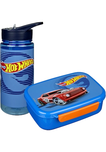 Lunchbox »Hot Wheels«, (Set, 2 tlg.), Brotzeitdose & Trinkflasche