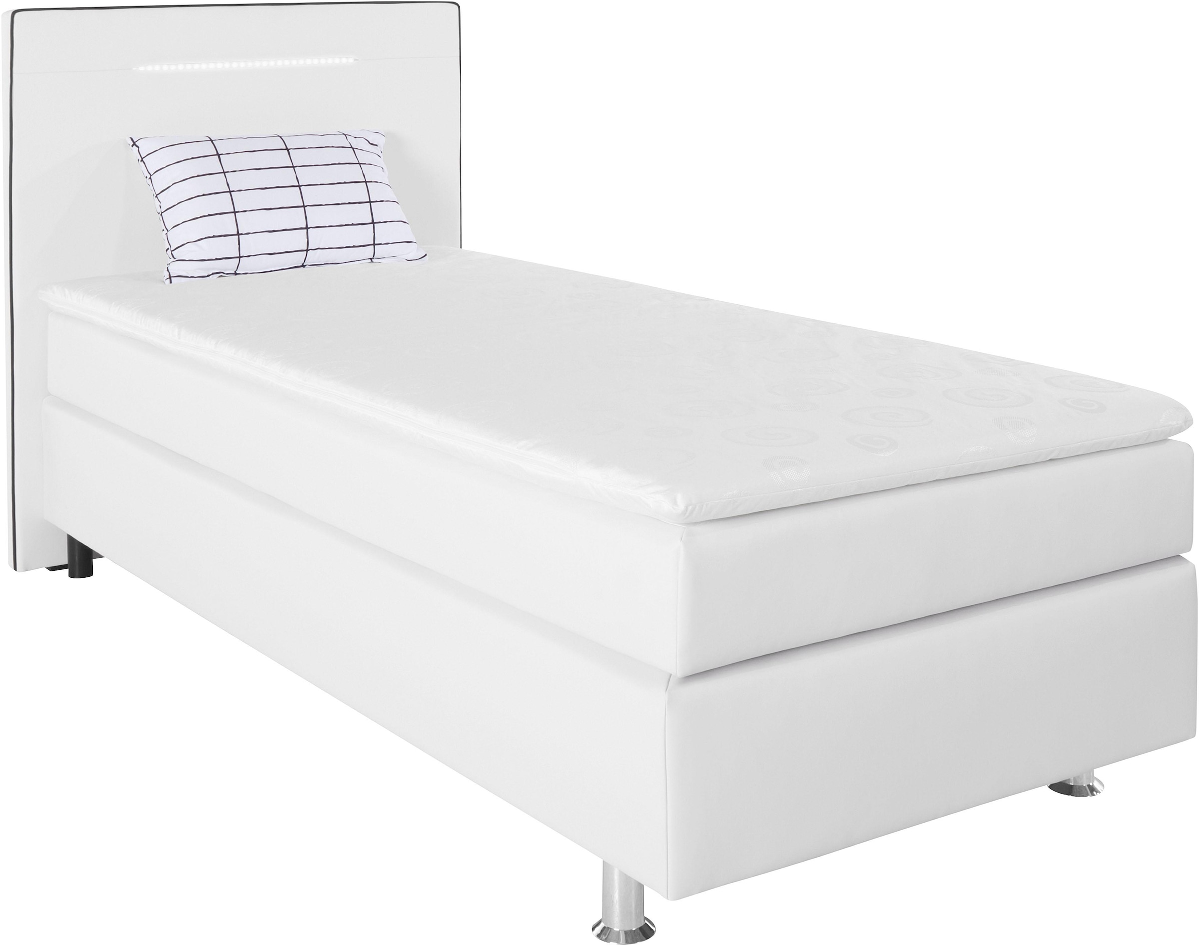 Image of COLLECTION AB Boxspringbett "London, inklusive Topper und Kissen, mit LED-Beleuchtung" Boxspringbett erhältlich in 90cmx200cm, 140cmx200cm & 180cmx200cm
