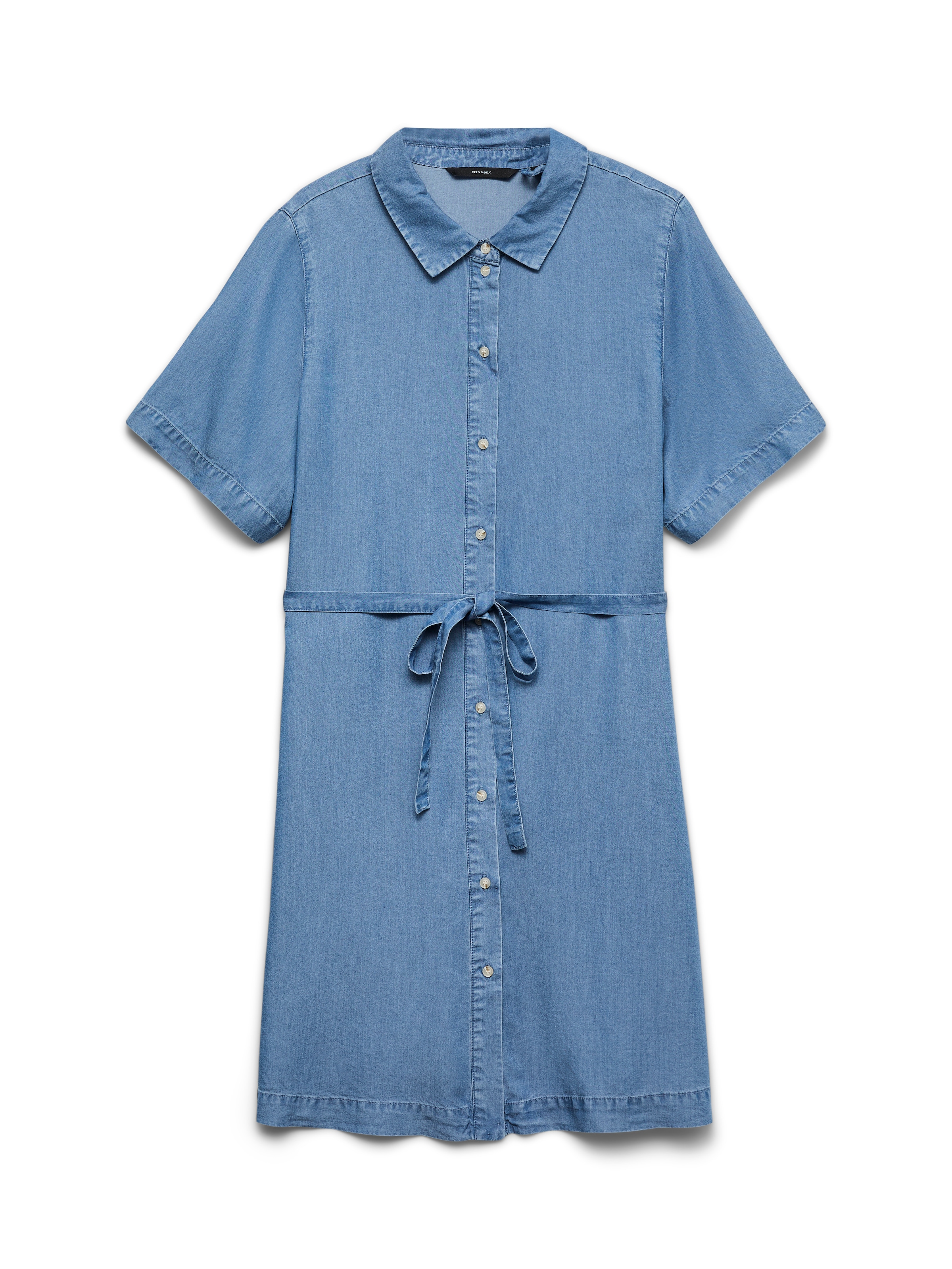 Vero Moda Robe chemisier »VMBREE SS SHORT TENCEL SHIRT DRESS« viscose, coupe régulière, look denim