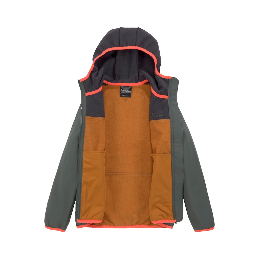 Jack Wolfskin Softshelljacke »FOURWINDS JACKET KIDS«, mit Kapuze