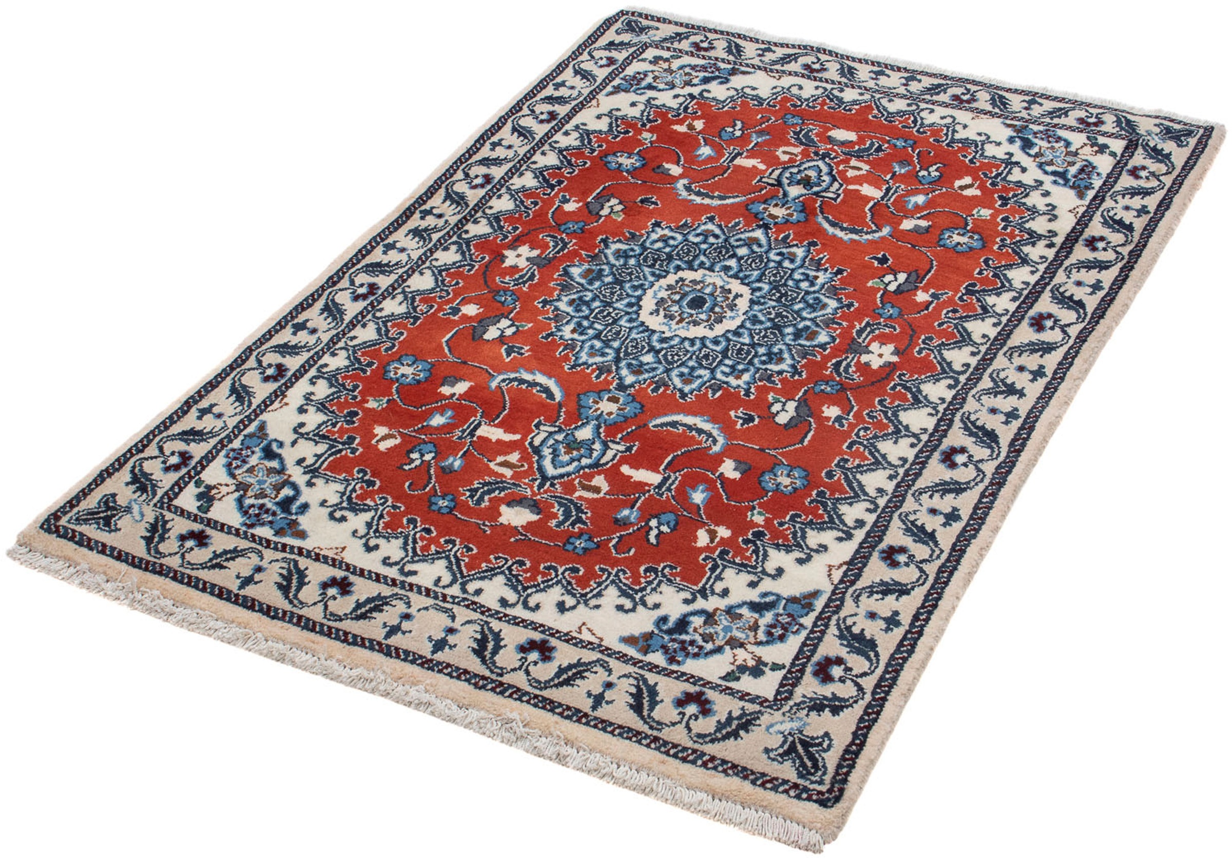 Image of morgenland Orientteppich »Perser - Nain - 130 x 89 cm - dunkelrot«, rechteckig, 10 mm Höhe, Wohnzimmer, Handgeknüpft, Einzelstück mit Zertifikat bei Ackermann Versand Schweiz