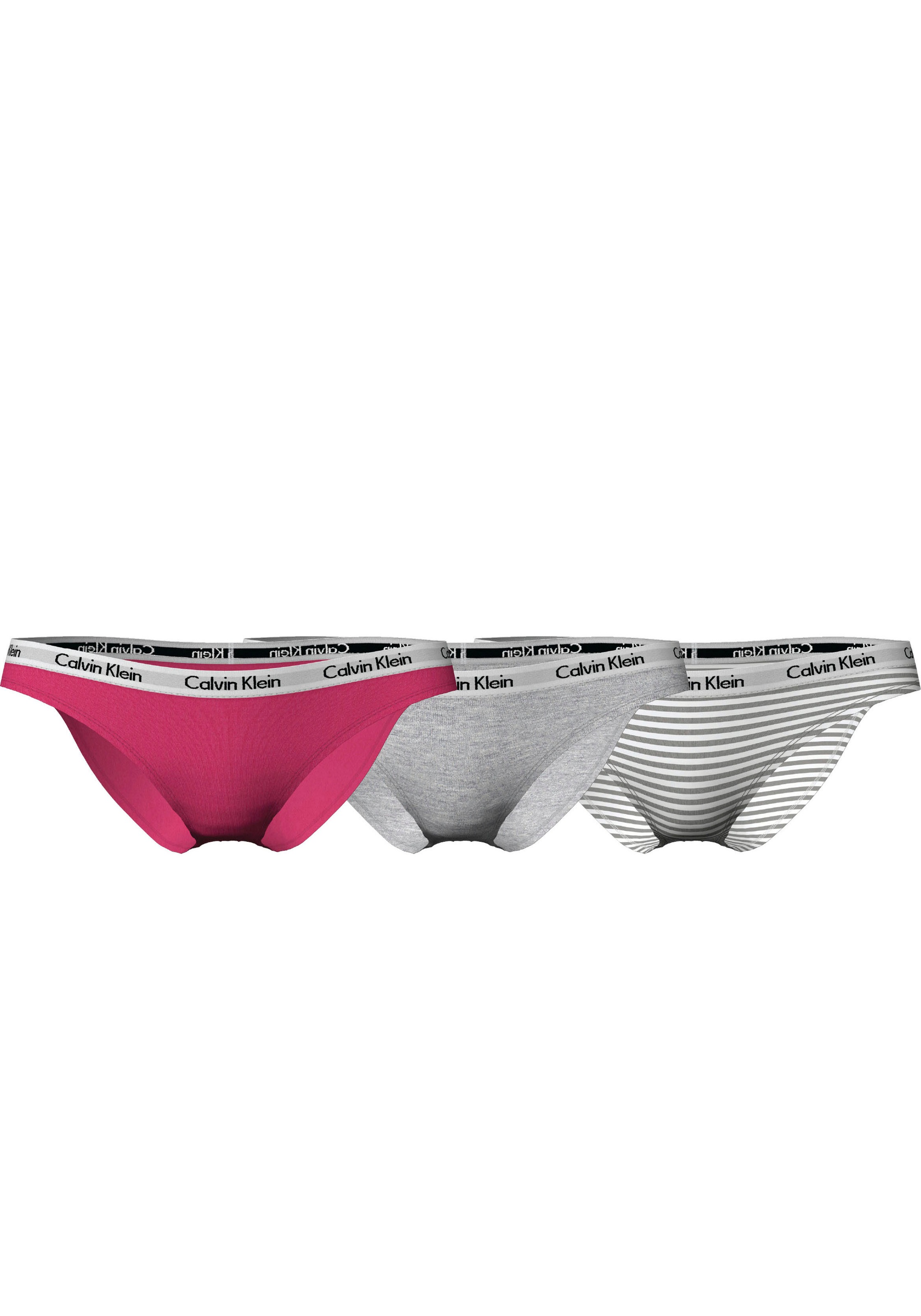 Image of Calvin Klein Bikinislip, (Packung, 3 St., 3er-Pack), in uni und gestreift bei Ackermann Versand Schweiz