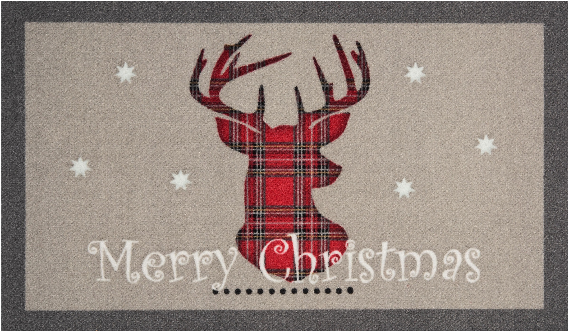 Image of HANSE Home Fussmatte »Christmas Reindeer«, rechteckig, 7 mm Höhe, In und Outdoor geeignet, mit Spruch, Schrift Design, Robust, Pflegeleicht, Rutschfest, Weihnachten, Waschbar bei Ackermann Versand Schweiz