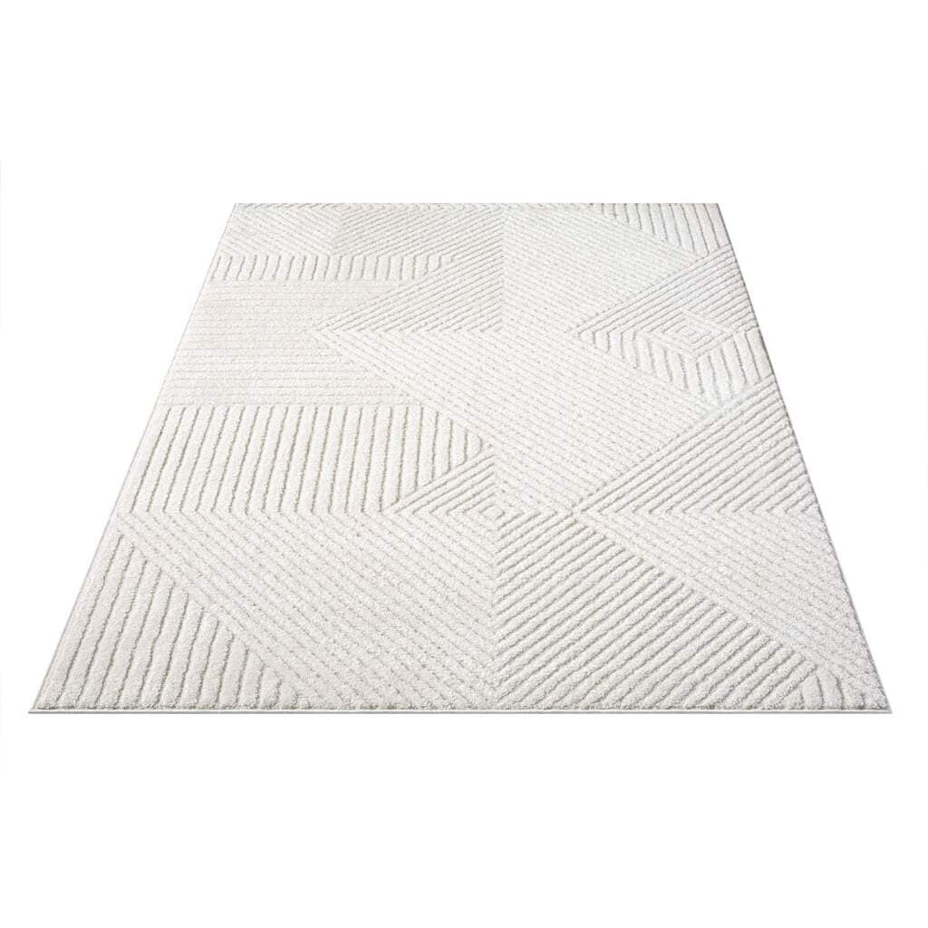 Carpet City Teppich »LOUNGE 0632« rechteckig 15 mm Höhe Kurzflor-Teppich Modern, Hoch-Tief-Struktur, Wohnzimmer, Schlafzimmer