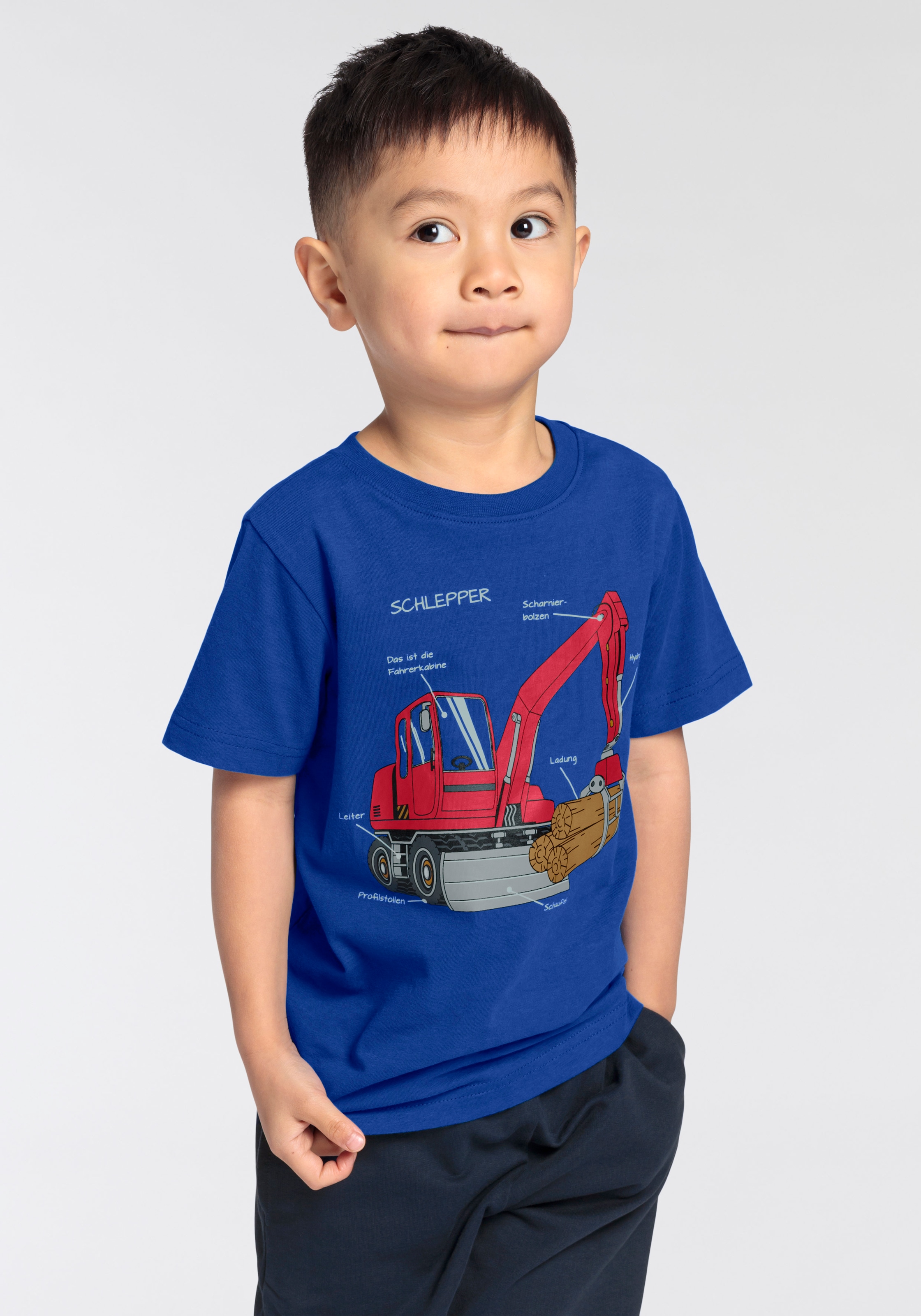 KIDSWORLD T-Shirt »für kleine Jungen«, Kurzarm, Basic-Passform, bedruckt mit Statements/Sprüchen