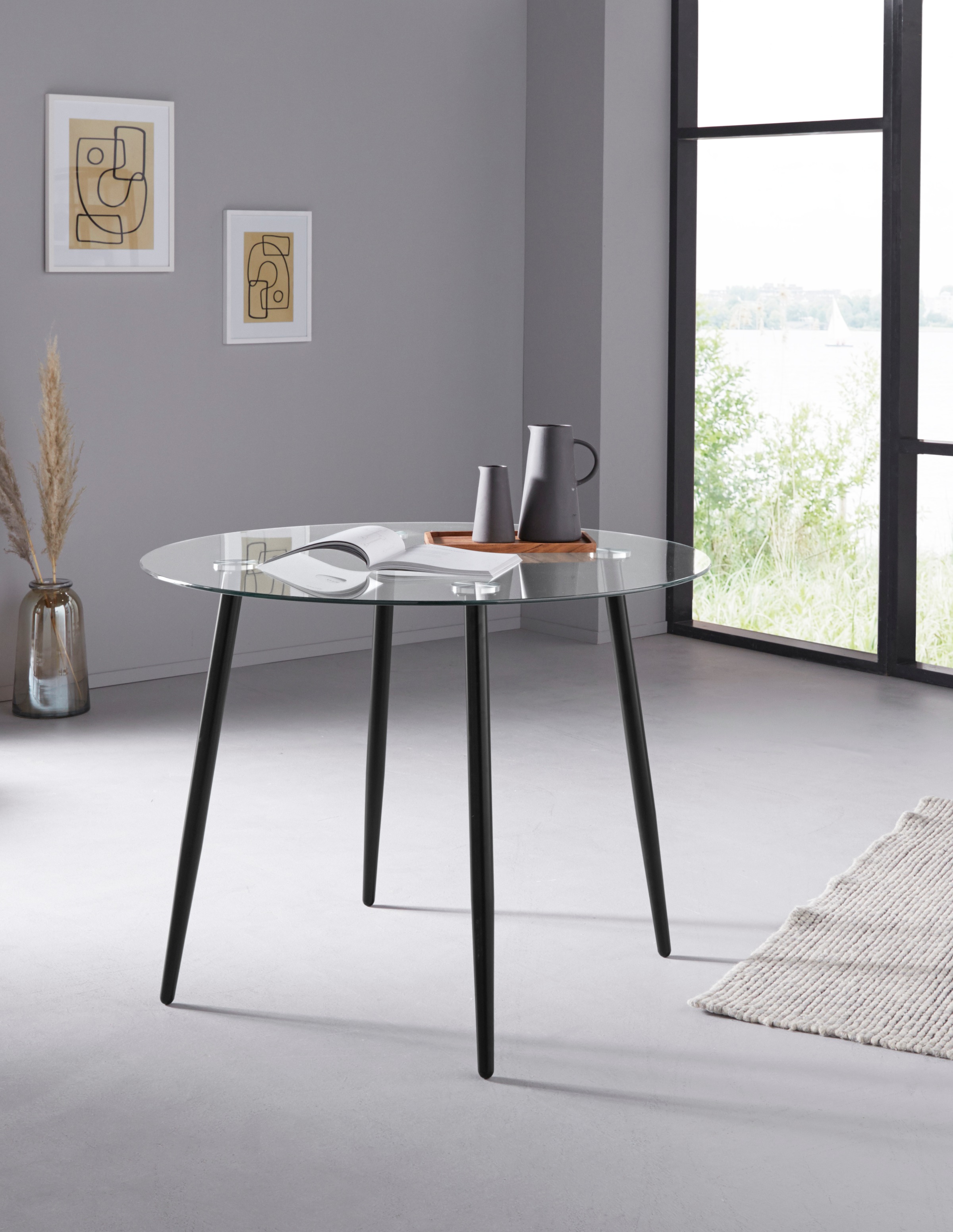 Image of my home Glastisch »Danny«, runder Esstisch mit einem Ø von 100 cm bei Ackermann Versand Schweiz
