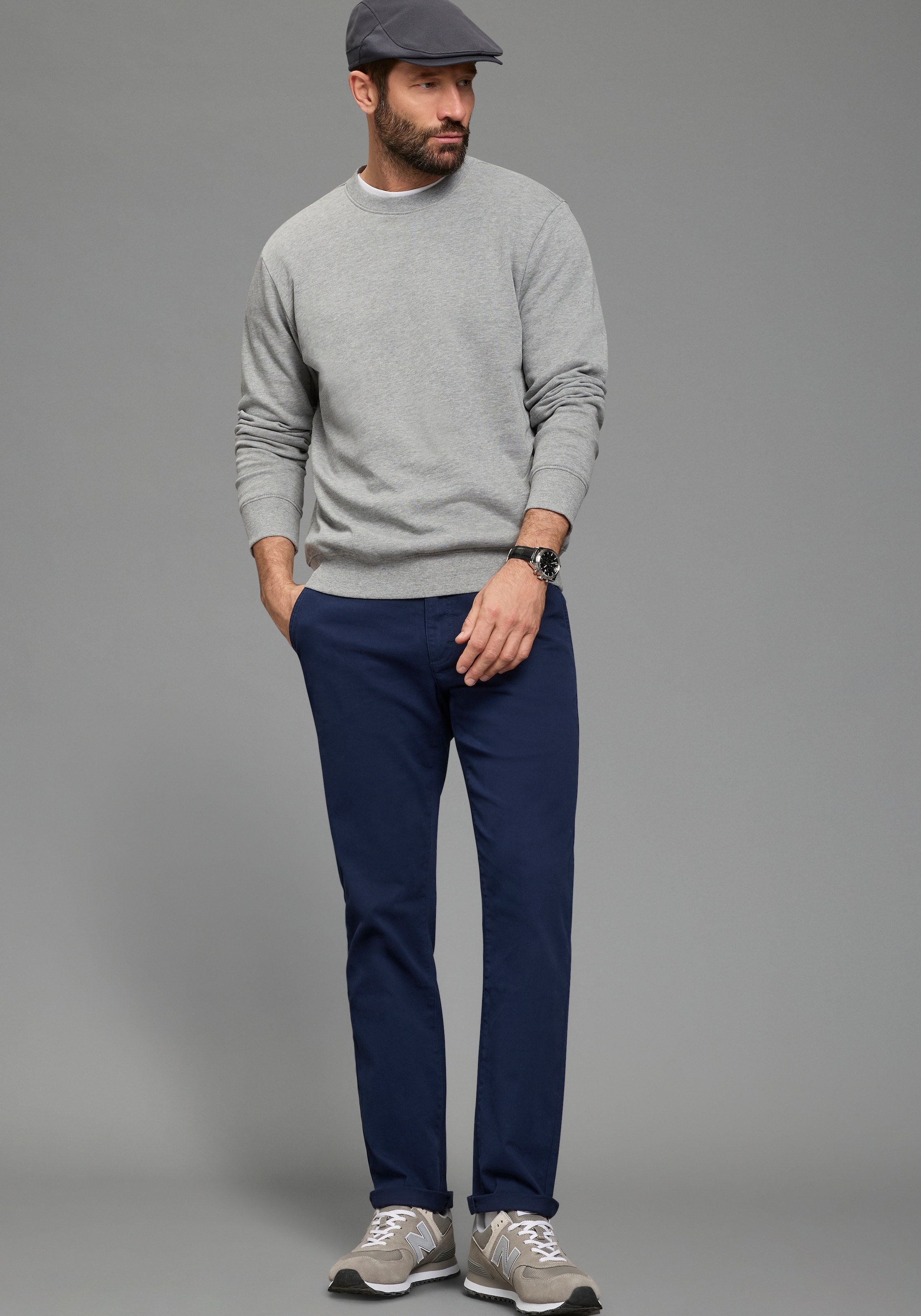 Man's World Pantalon à taille extensible »Dehnbund Chino«  coupe droite, avec poches latérales et poches arrière, uni