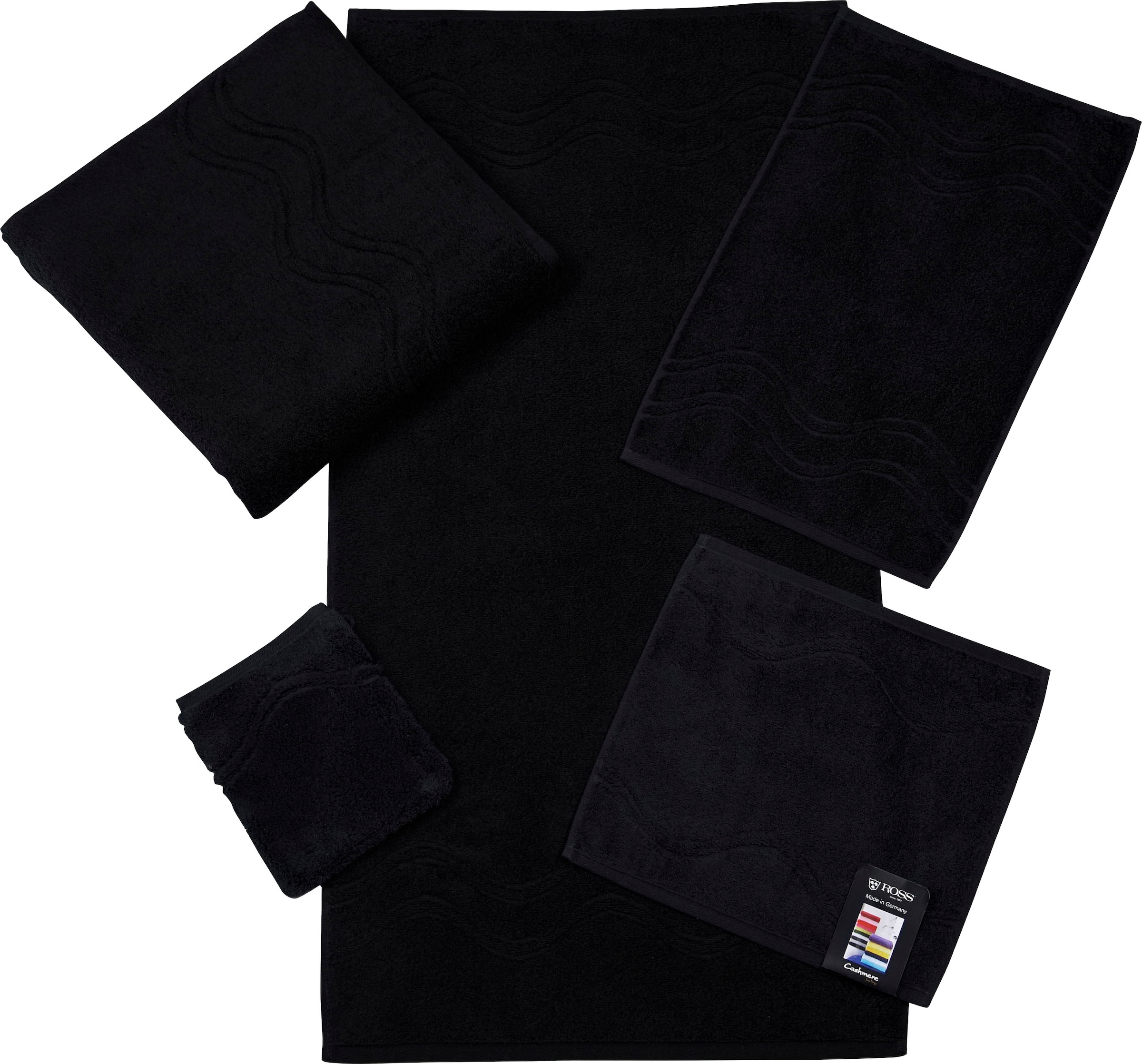 ROSS Duschtuch »Cashmere feeling«, (1 St.), 100% Baumwolle, mit Wellen-Bordüre, grosse Farbauswahl
