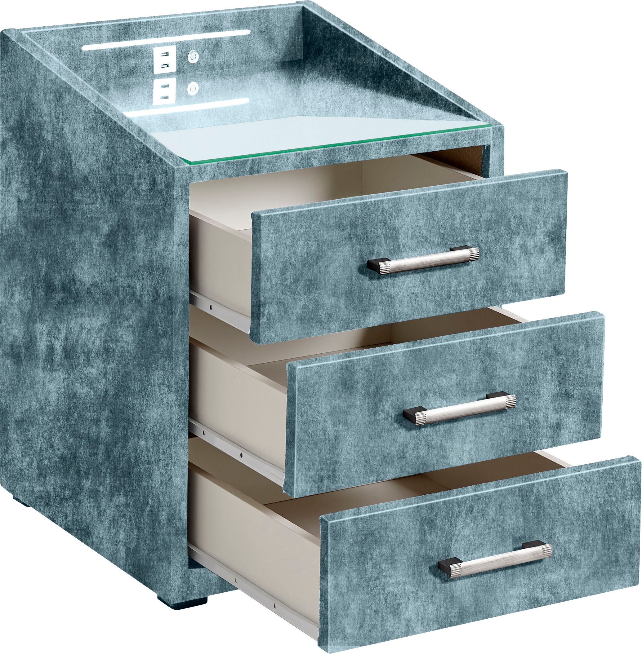 ED EXCITING DESIGN Nachtkonsole »Moon« mit LED-Beleuchtung und USB-Anschluss & USB-C-Anschluss