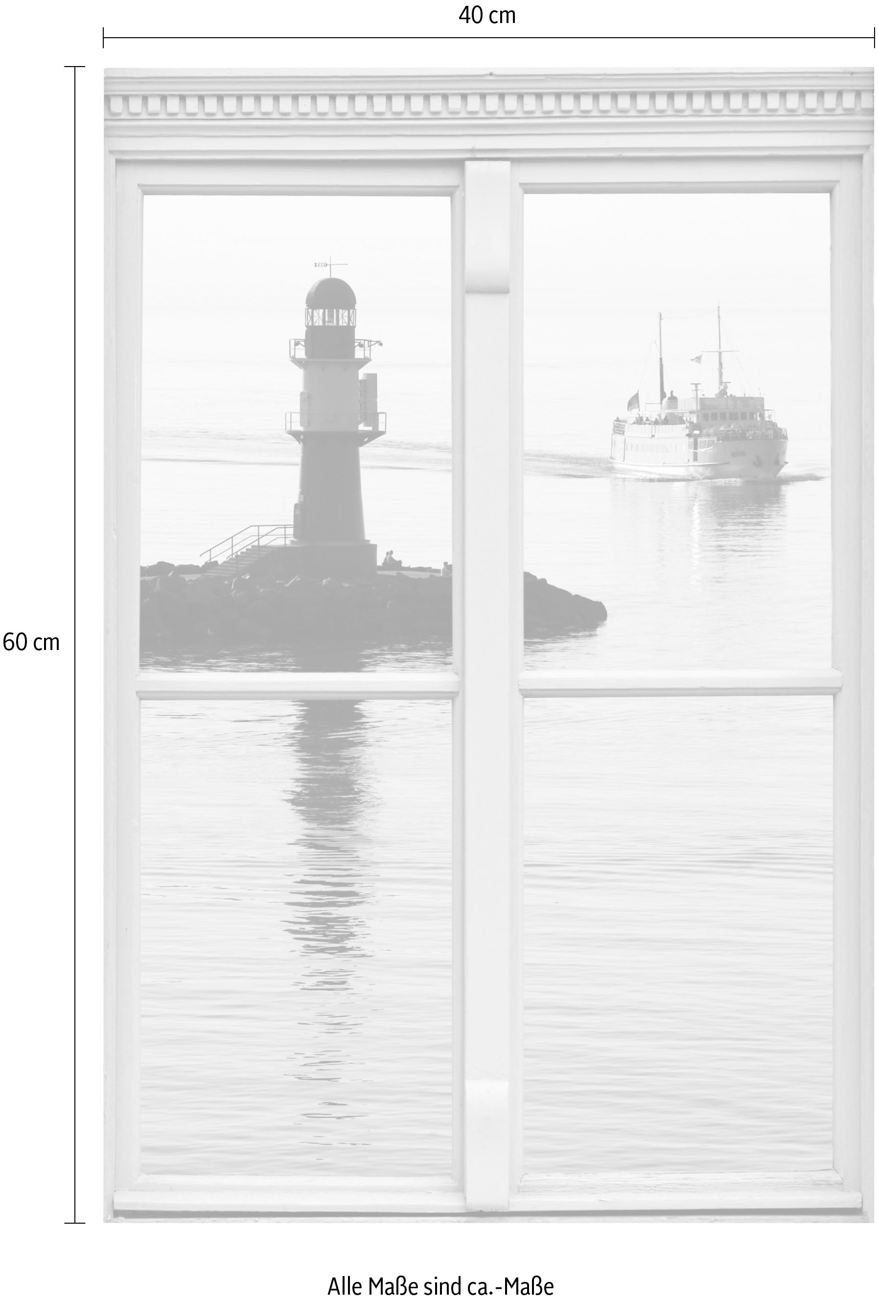 queence Wandsticker »Leuchtturm«, Wandsticker, Wandbild, selbstklebend, 3D, Fenster